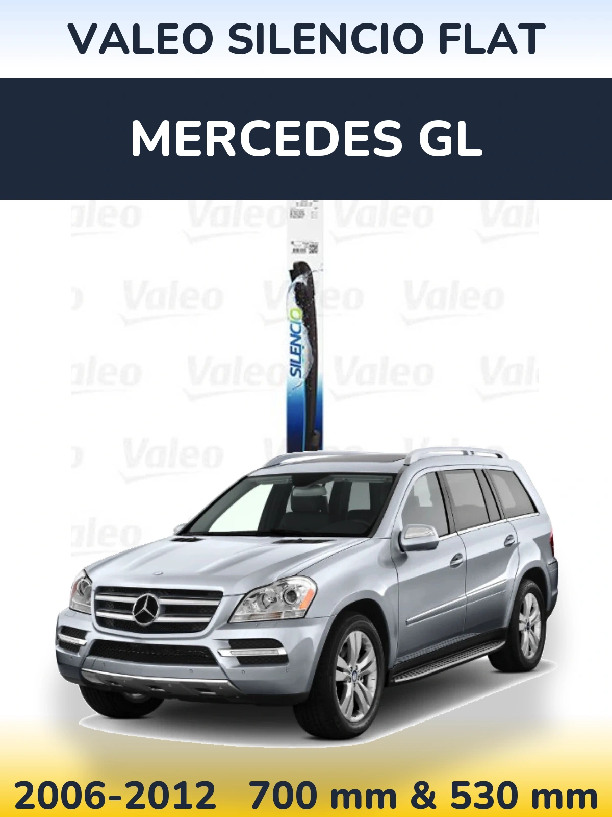 Комплект передних дворников Valeo Silencio Flat 700 & 530 мм для Mercedes GL 2006-2012