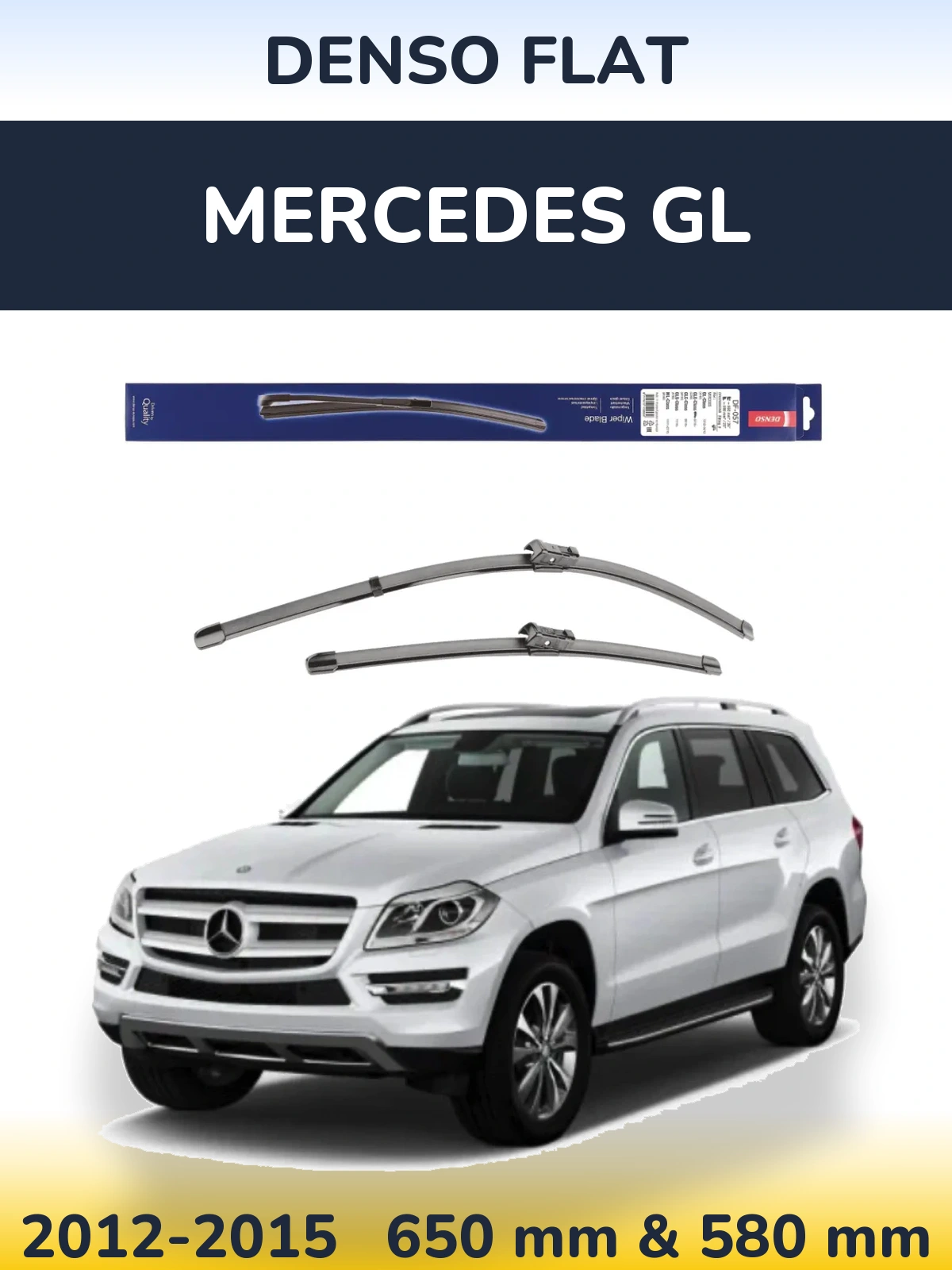 Komplet przednich wycieraczek Denso Flat 650 & 580 mm do Mercedes GL 2012-2015