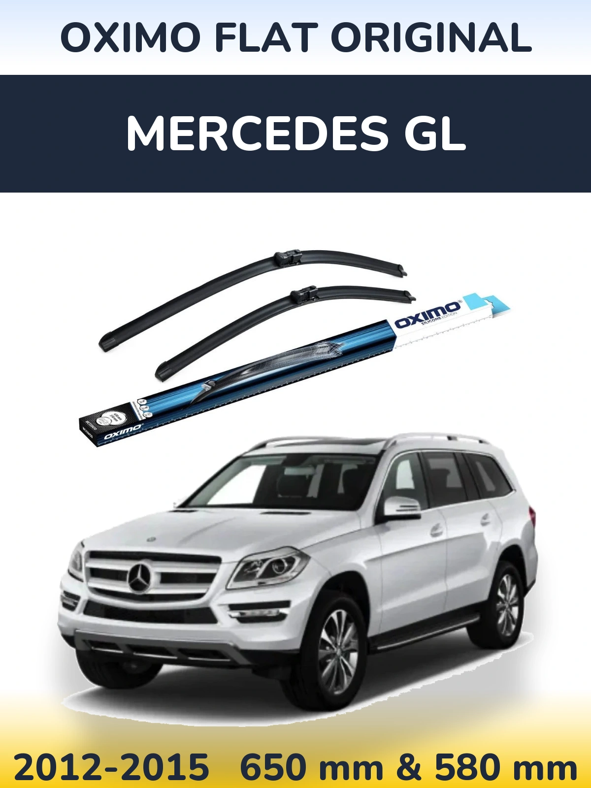 Komplet przednich wycieraczek Oximo Flat Original 650 & 580 mm do Mercedes GL 2012-2015