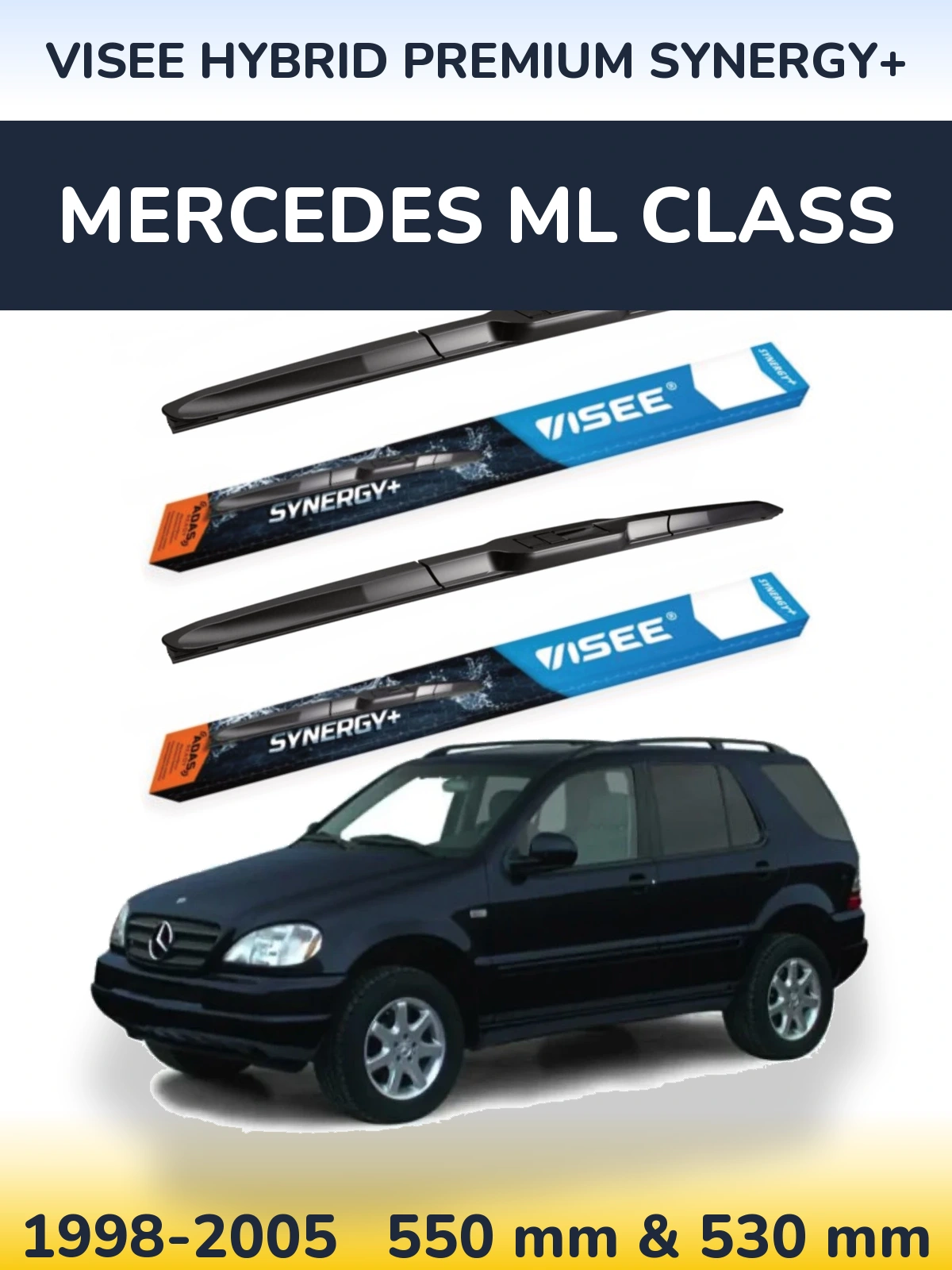 Komplet przednich wycieraczek VISEE HYBRID PREMIUM SYNERGY+ 550 & 530 mm do Mercedes Klasa ML 1998-2005