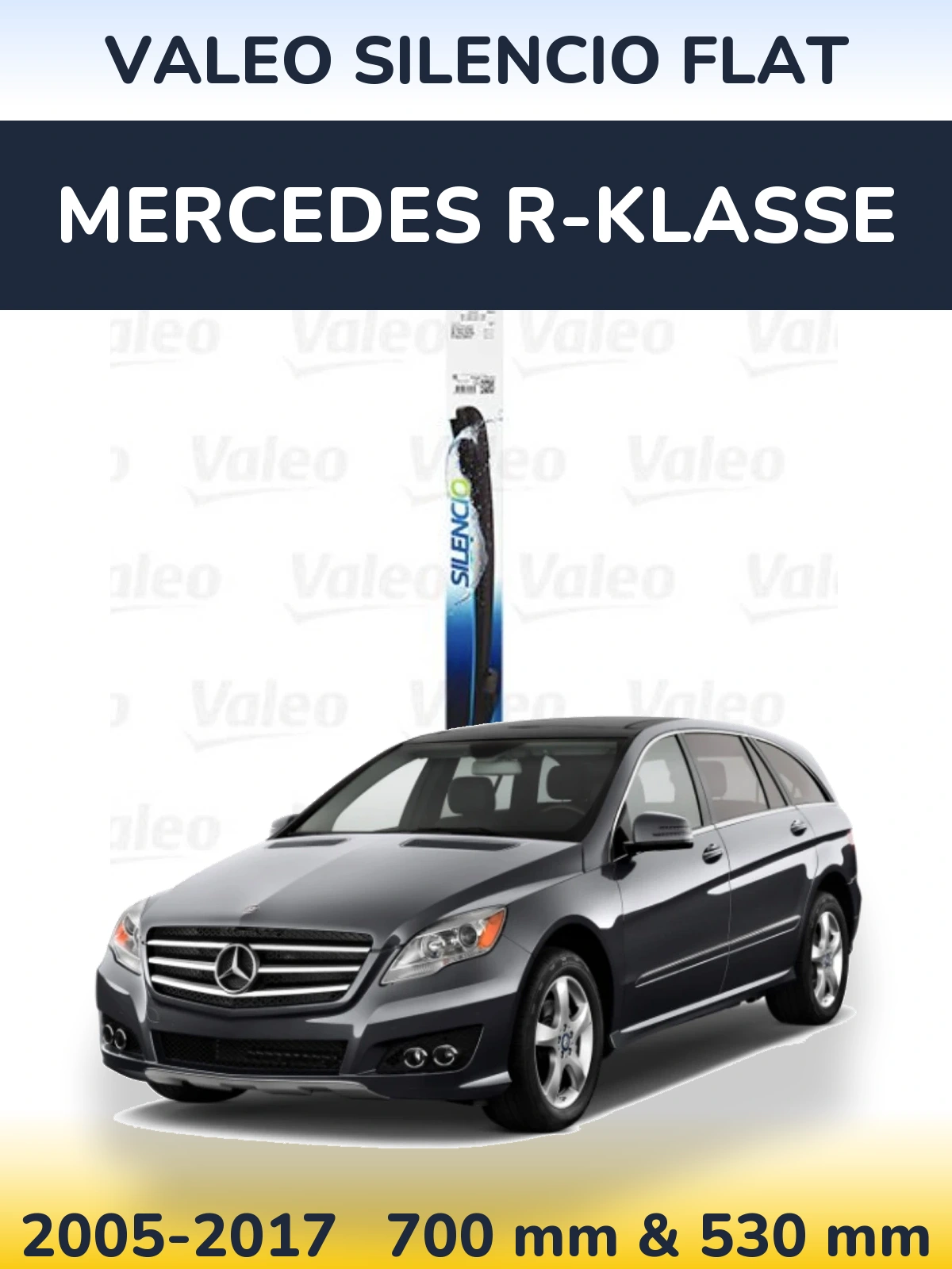 Комплект передних дворников Valeo Silencio Flat 700 & 530 мм для Mercedes R-Klasse 2005-2017