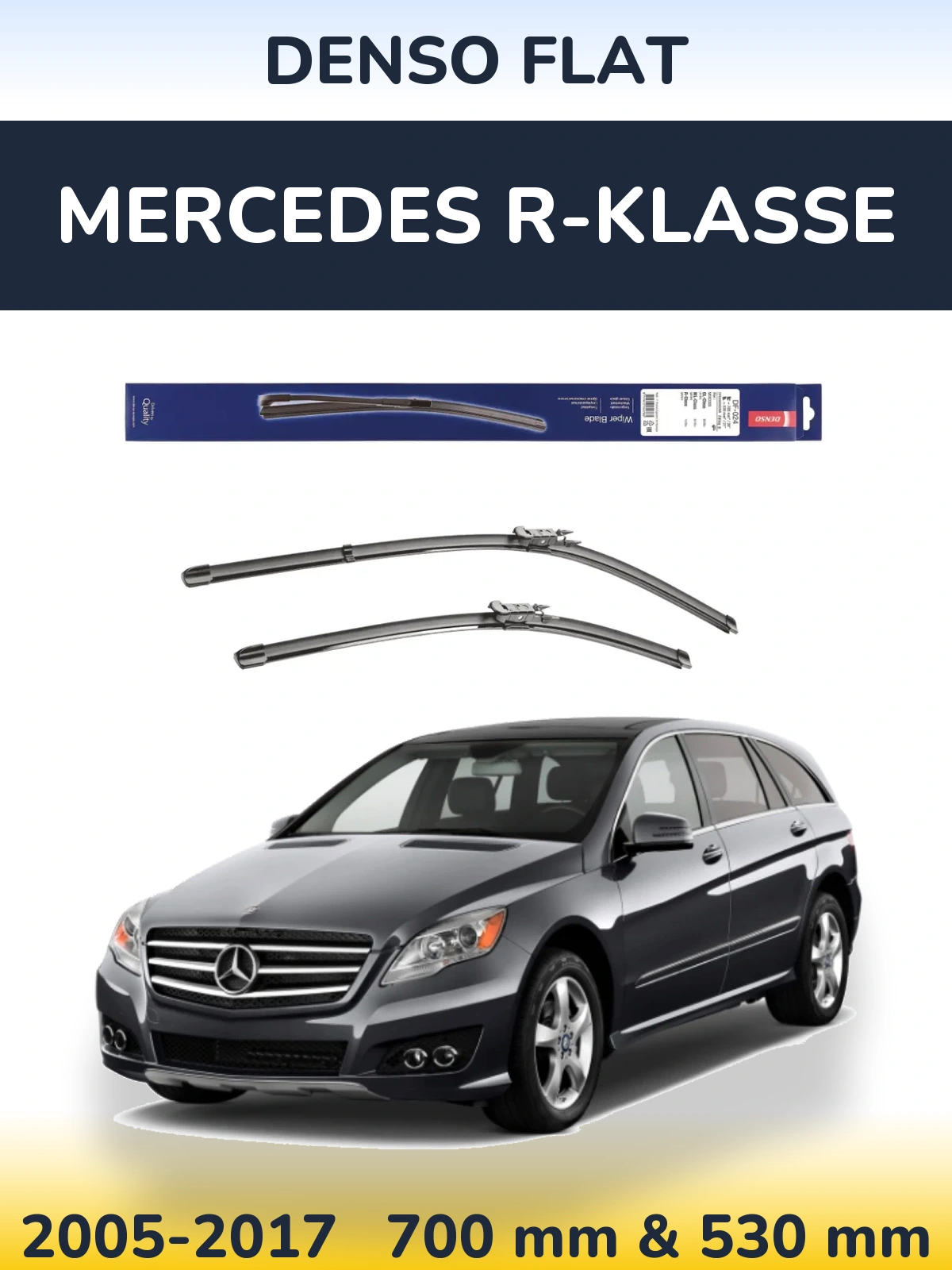 Komplet przednich wycieraczek Denso Flat 700 & 530 mm do Mercedes R-Klasse 2005-2017