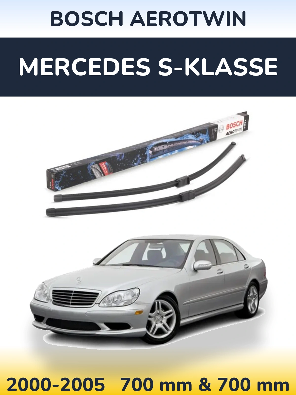 Комплект передних дворников BOSCH AeroTwin 680 & 680 мм для Mercedes S-Klasse 2000-2005