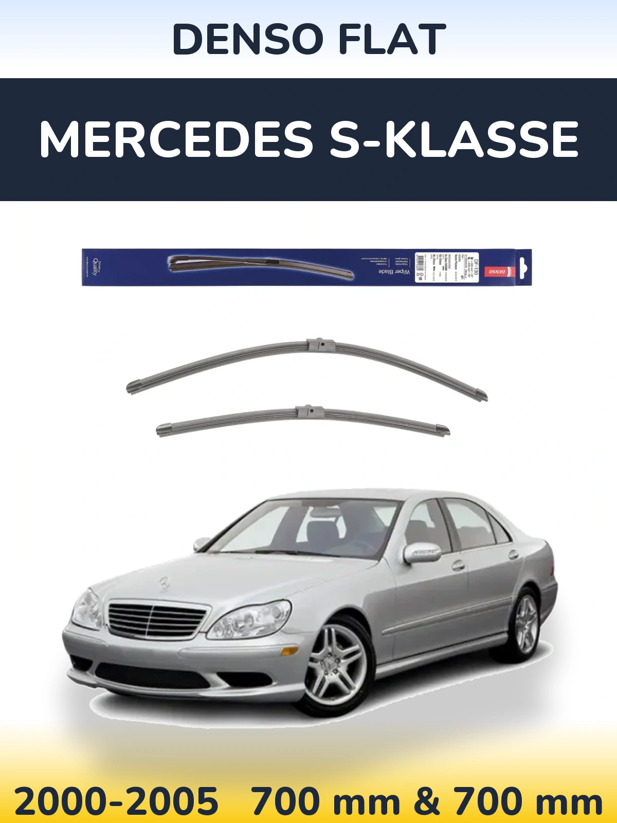 Комплект передних дворников Denso Flat 650 & 650 мм для Mercedes S-Klasse 2000-2005