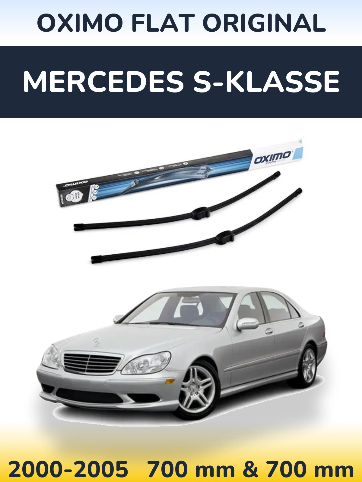 Комплект передних дворников Oximo Flat Original 650 & 650 мм для Mercedes S-Klasse 2000-2005
