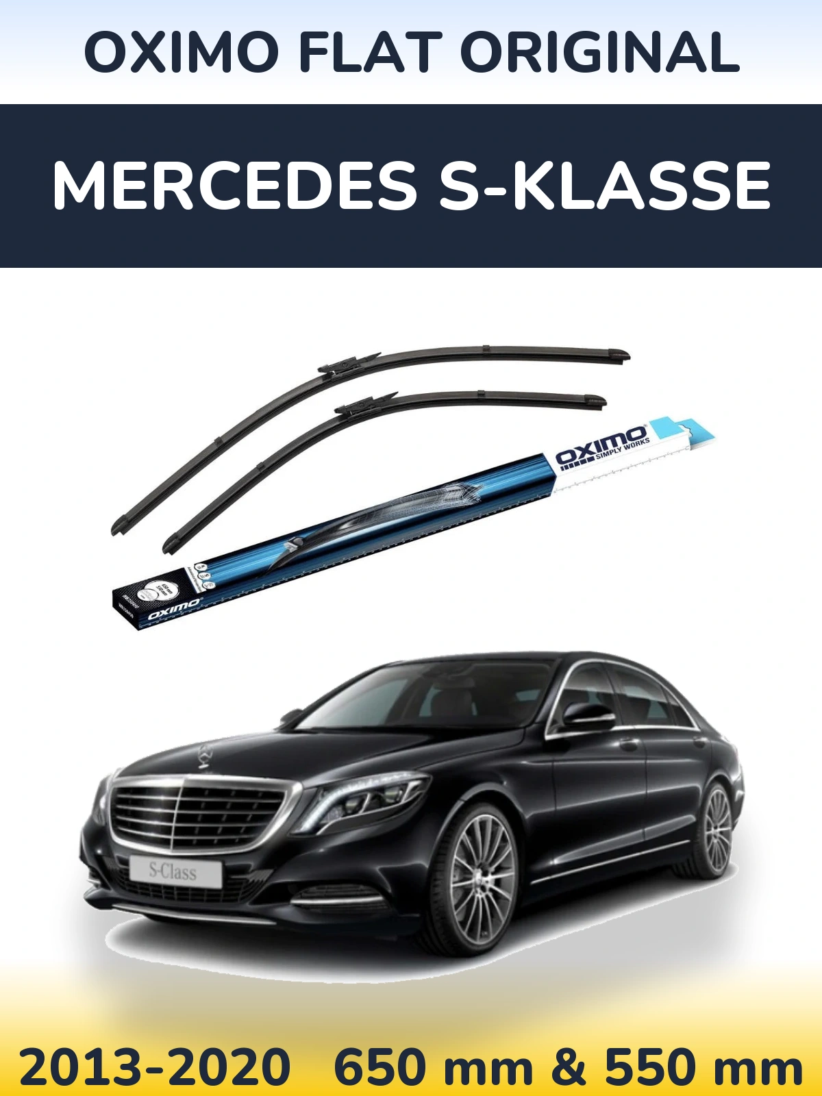 Komplet przednich wycieraczek Oximo Flat Original 650 & 550 mm do Mercedes S-Klasse 2013-2020