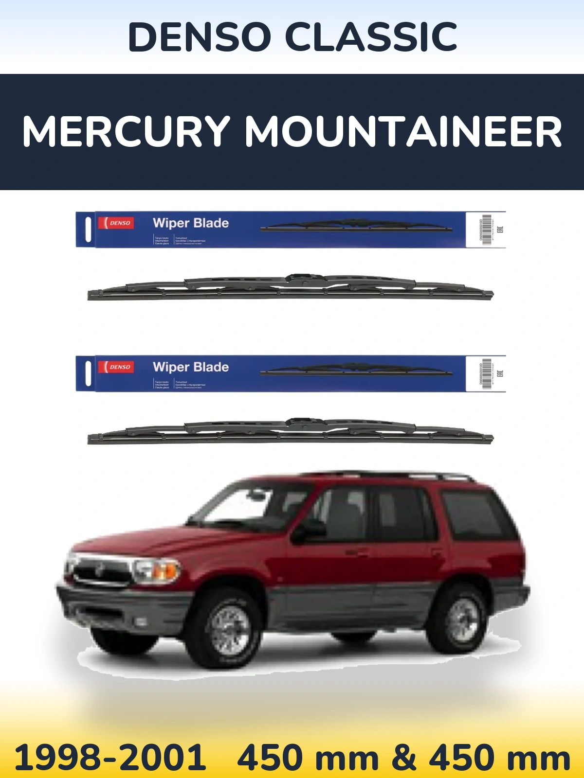 Komplet przednich wycieraczek Denso Classic 450 & 450 mm do Mercury Mountaineer 1998-2001