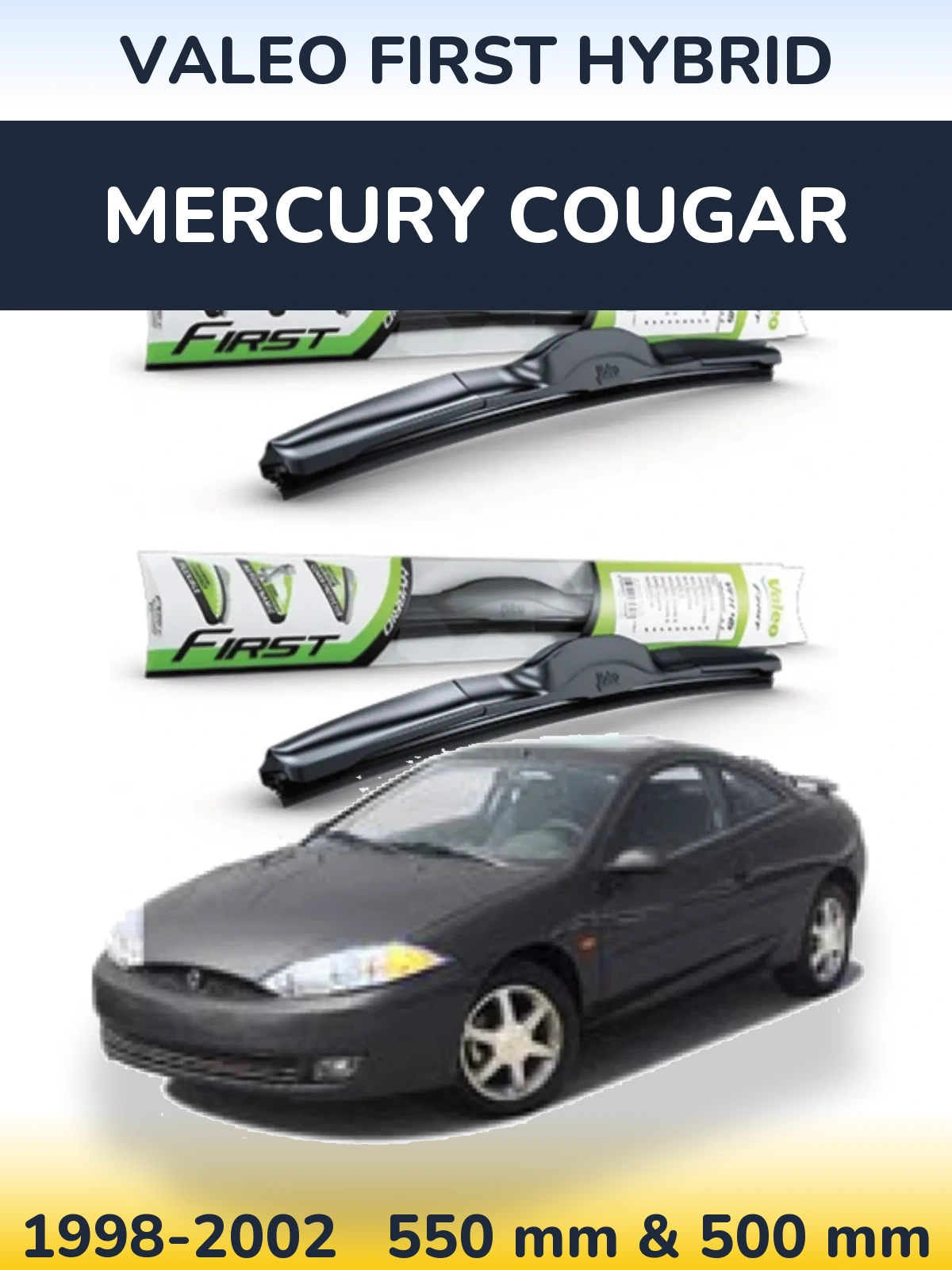Комплект передних дворников Valeo First Hybrid 550 & 500 мм для Mercury Cougar 1998-2002