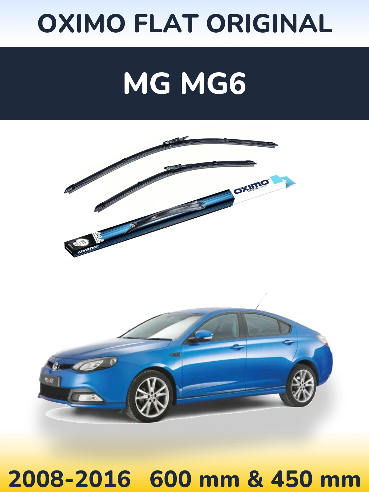 Комплект передних дворников Oximo Flat Original 600 & 450 мм для MG MG6 2008-2016