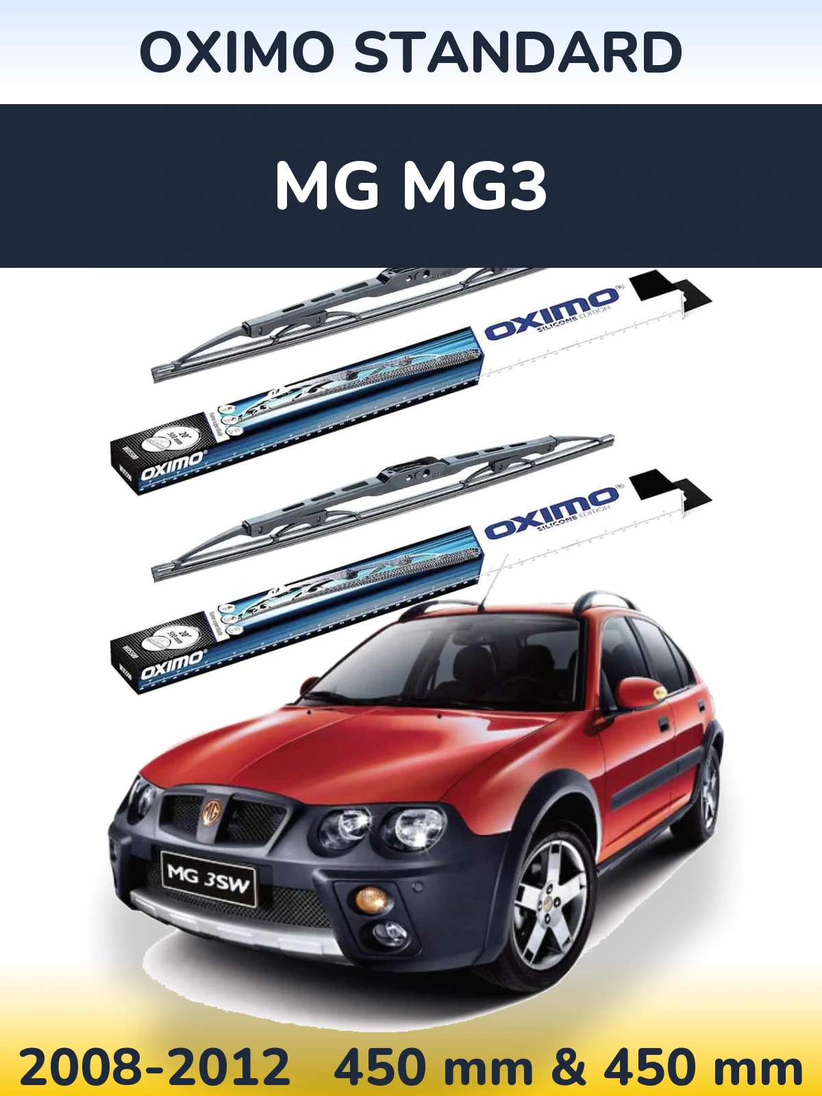 Комплект передних дворников Oximo Standard 450 & 450 мм для MG MG3 2008-2012