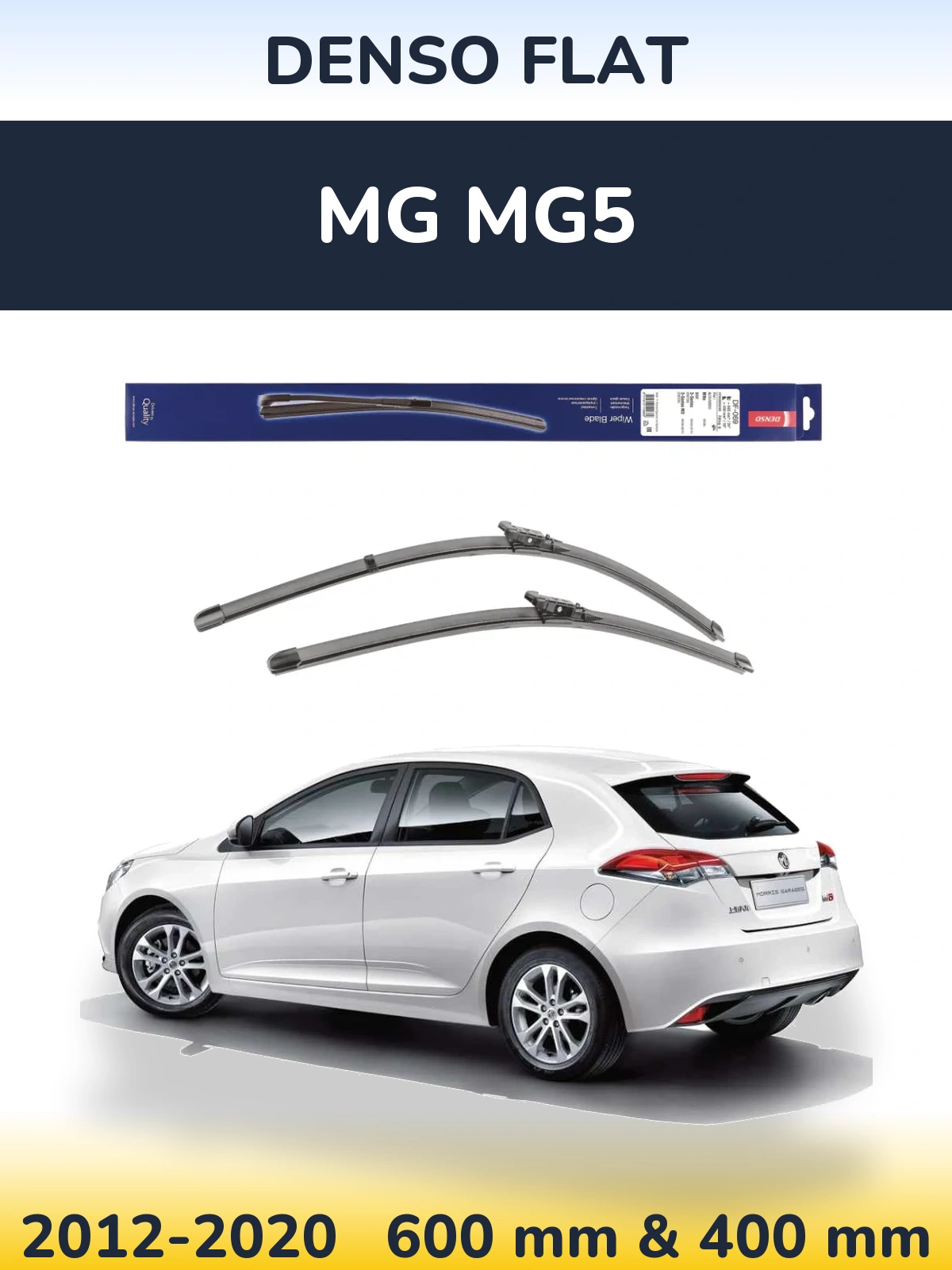 Комплект передніх щіток Denso Flat 600 & 400 мм для MG MG5 2012-2020