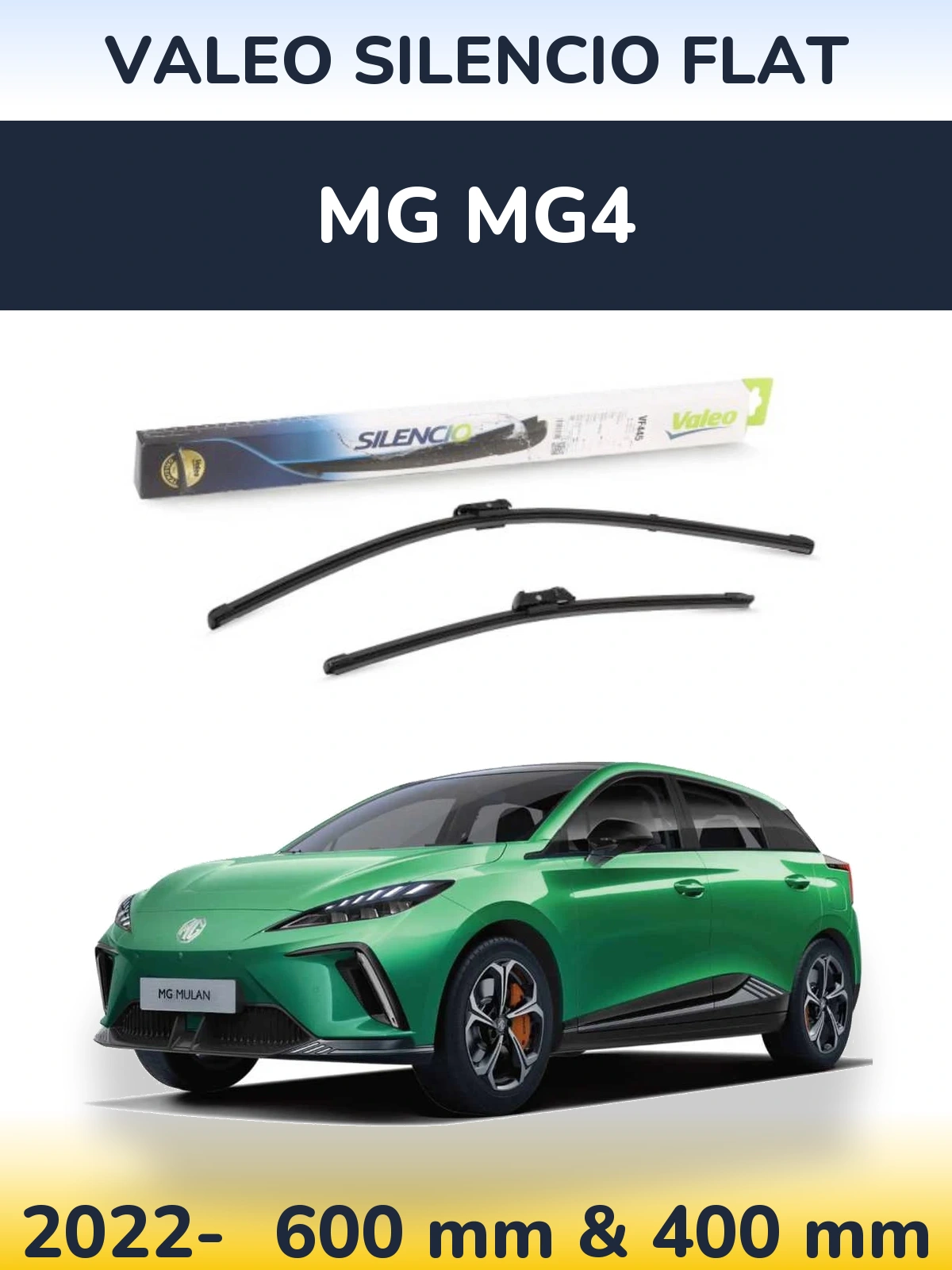 Комплект передних дворников Valeo Silencio Flat 600 & 400 мм для MG MG4 2022-2026