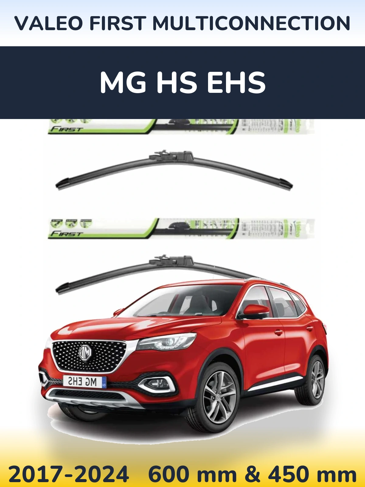 Komplet przednich wycieraczek Valeo First MultiConnection 600 & 450 mm do MG HS eHS 2017-2024