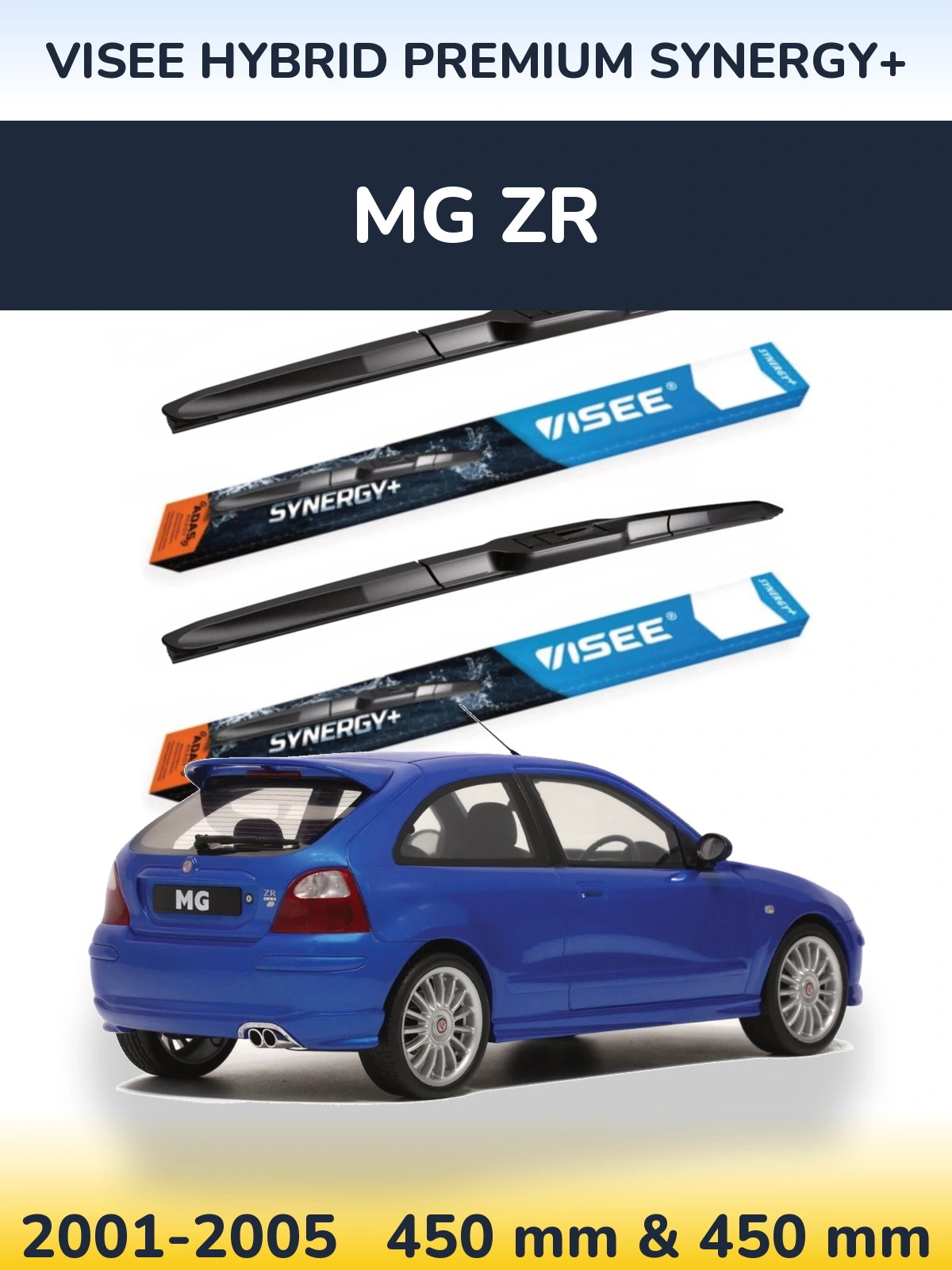 Комплект передних дворников VISEE HYBRID PREMIUM SYNERGY+ 450 & 450 мм для MG ZR 2001-2005