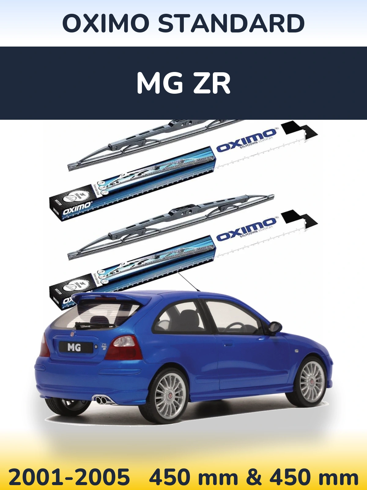 Комплект передних дворников Oximo Standard 450 & 450 мм для MG ZR 2001-2005