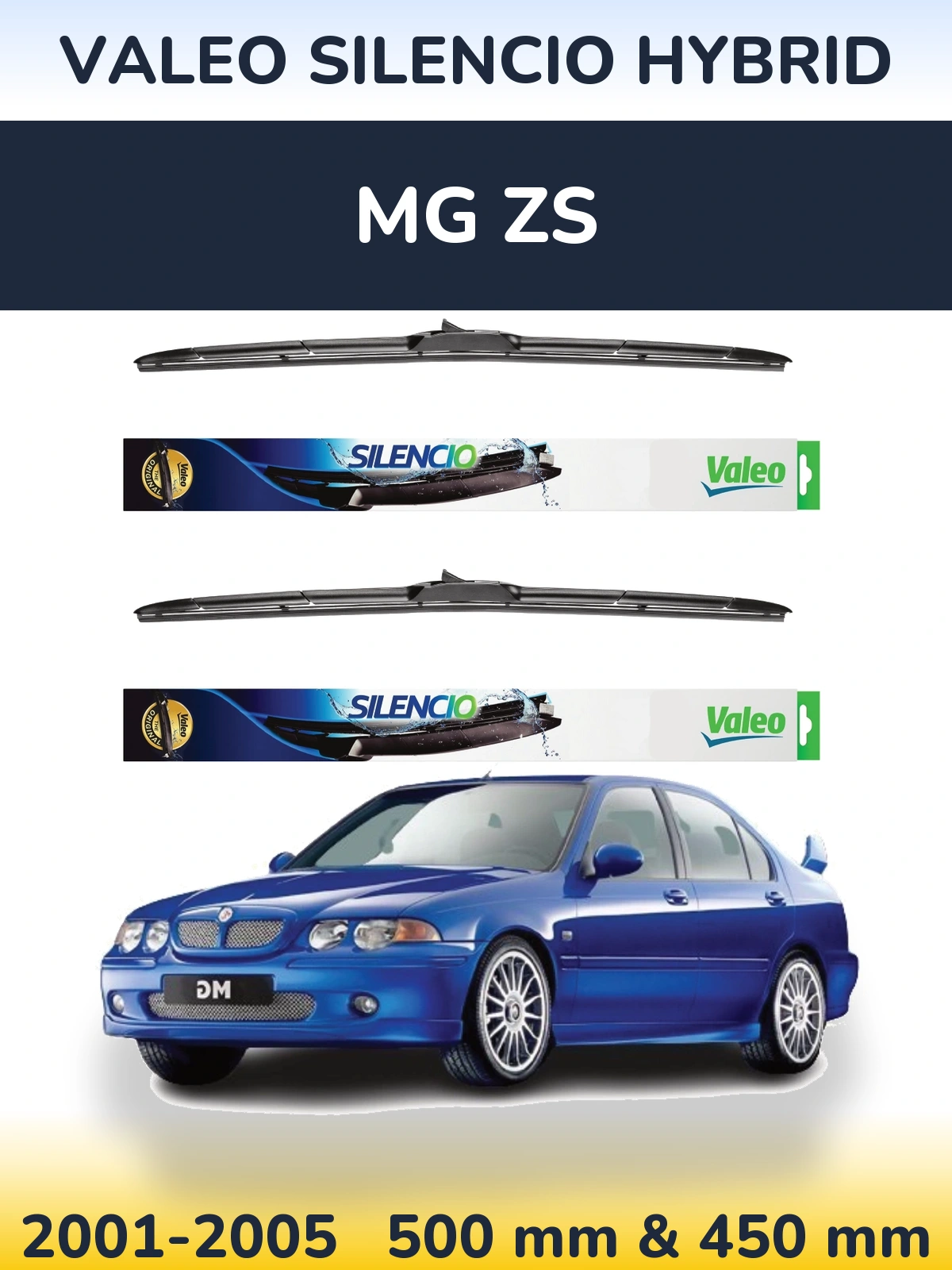 Комплект передних дворников Valeo Silencio Hybrid 500 & 450 мм для MG ZS 2001-2005