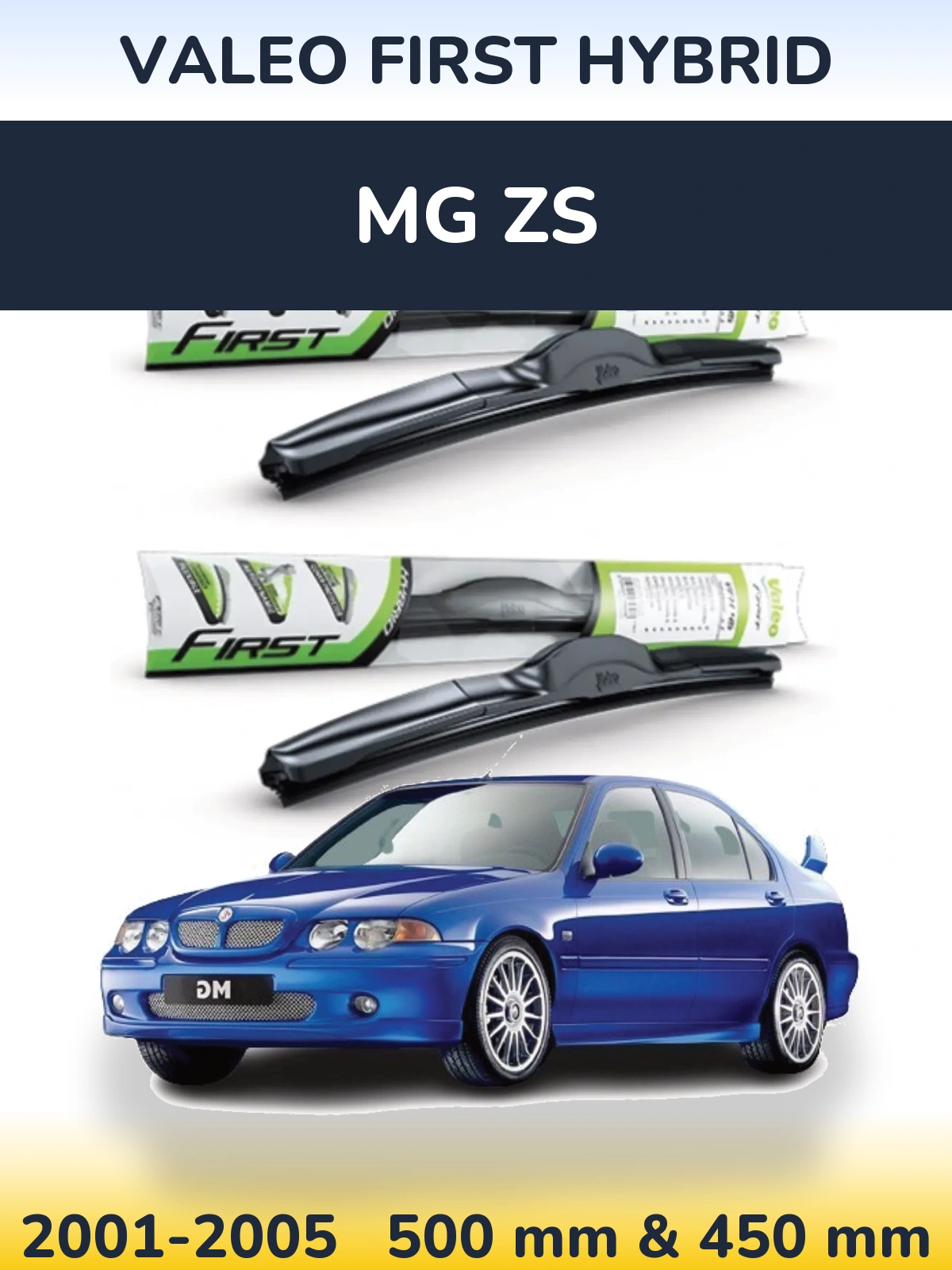 Комплект передних дворников Valeo First Hybrid 500 & 450 мм для MG ZS 2001-2005