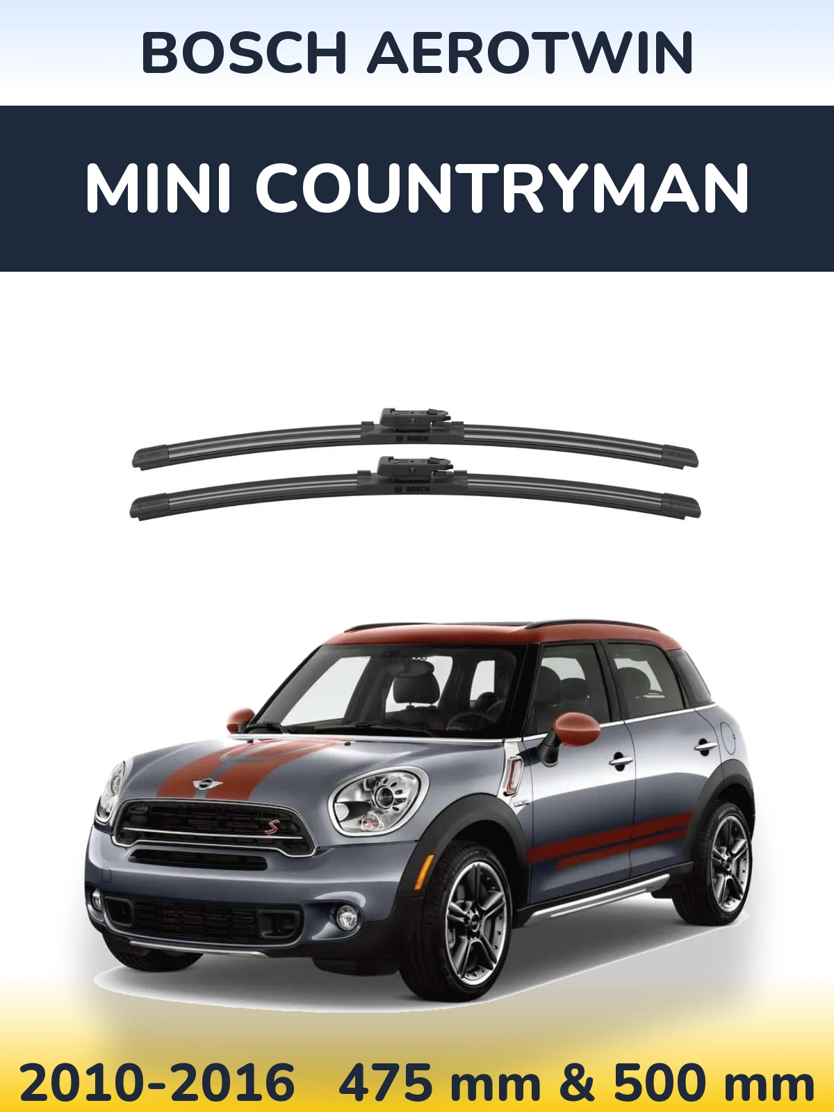 Komplet przednich wycieraczek BOSCH AeroTwin 475 & 500 mm do MINI Countryman 2010-2016