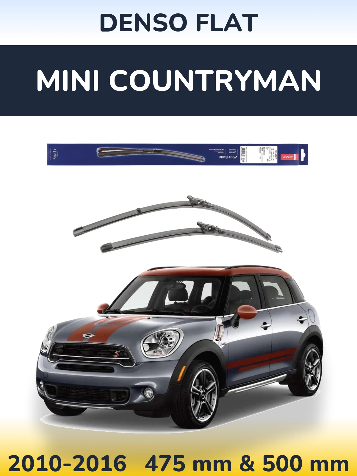 Комплект передних дворников Denso Flat 475 & 500 мм для MINI Countryman 2010-2016