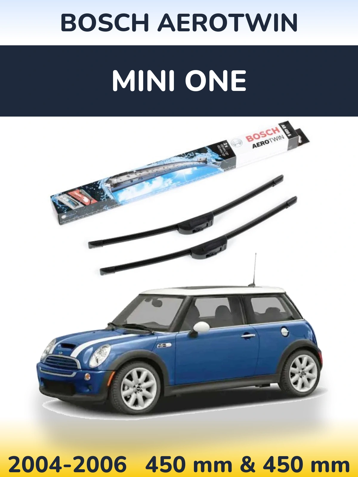 Комплект передніх щіток BOSCH AeroTwin 450 & 450 мм для MINI One 2004-2006