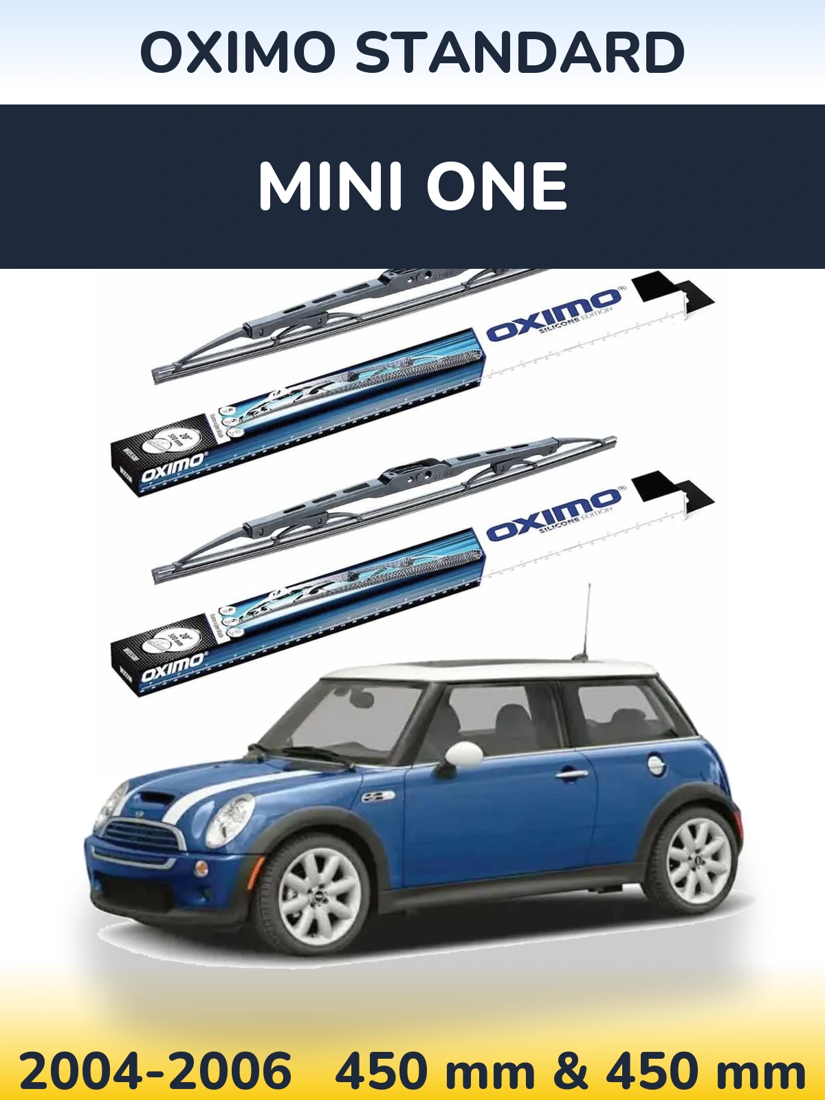 Комплект передніх щіток Oximo Standard 450 & 450 мм для MINI One 2004-2006
