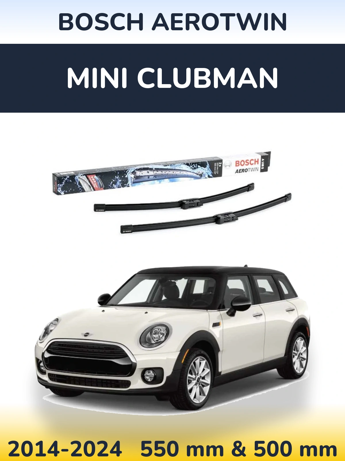 Комплект передних дворников BOSCH AeroTwin 550 & 500 мм для MINI Clubman 2014-2024