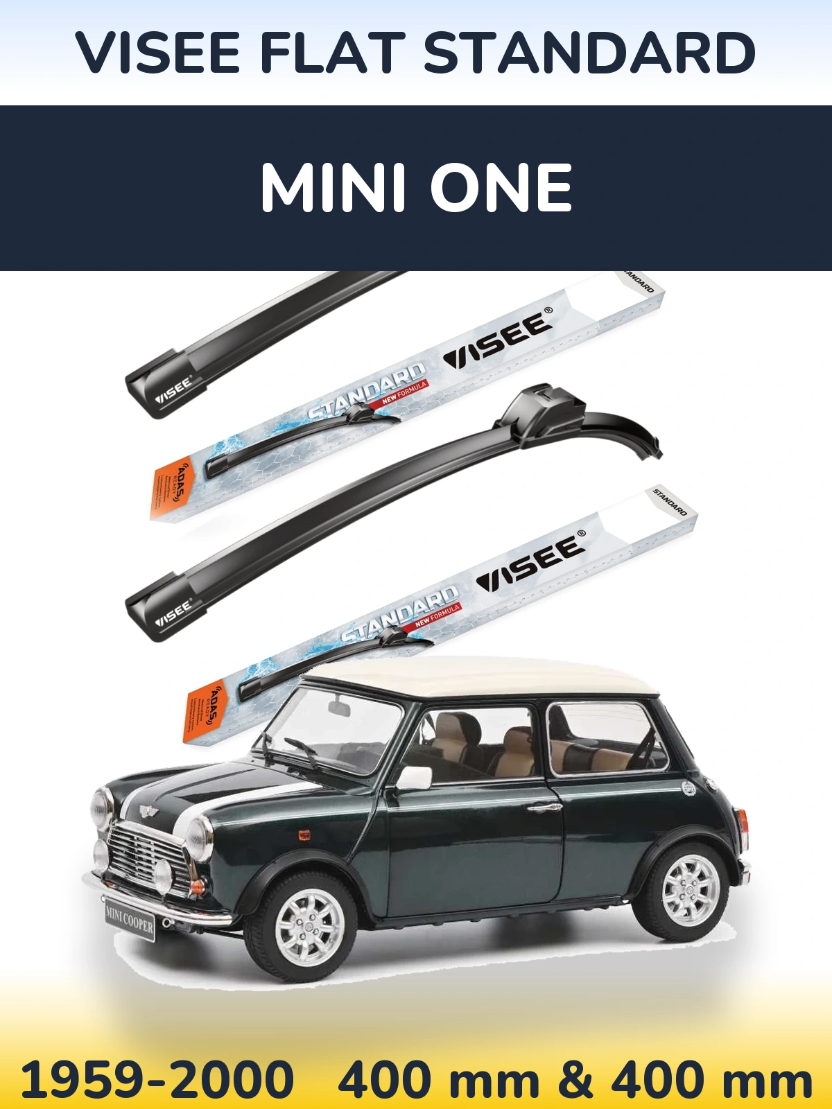 Комплект передних дворников VISEE FLAT STANDARD 400 & 400 мм для MINI One 1959-2000