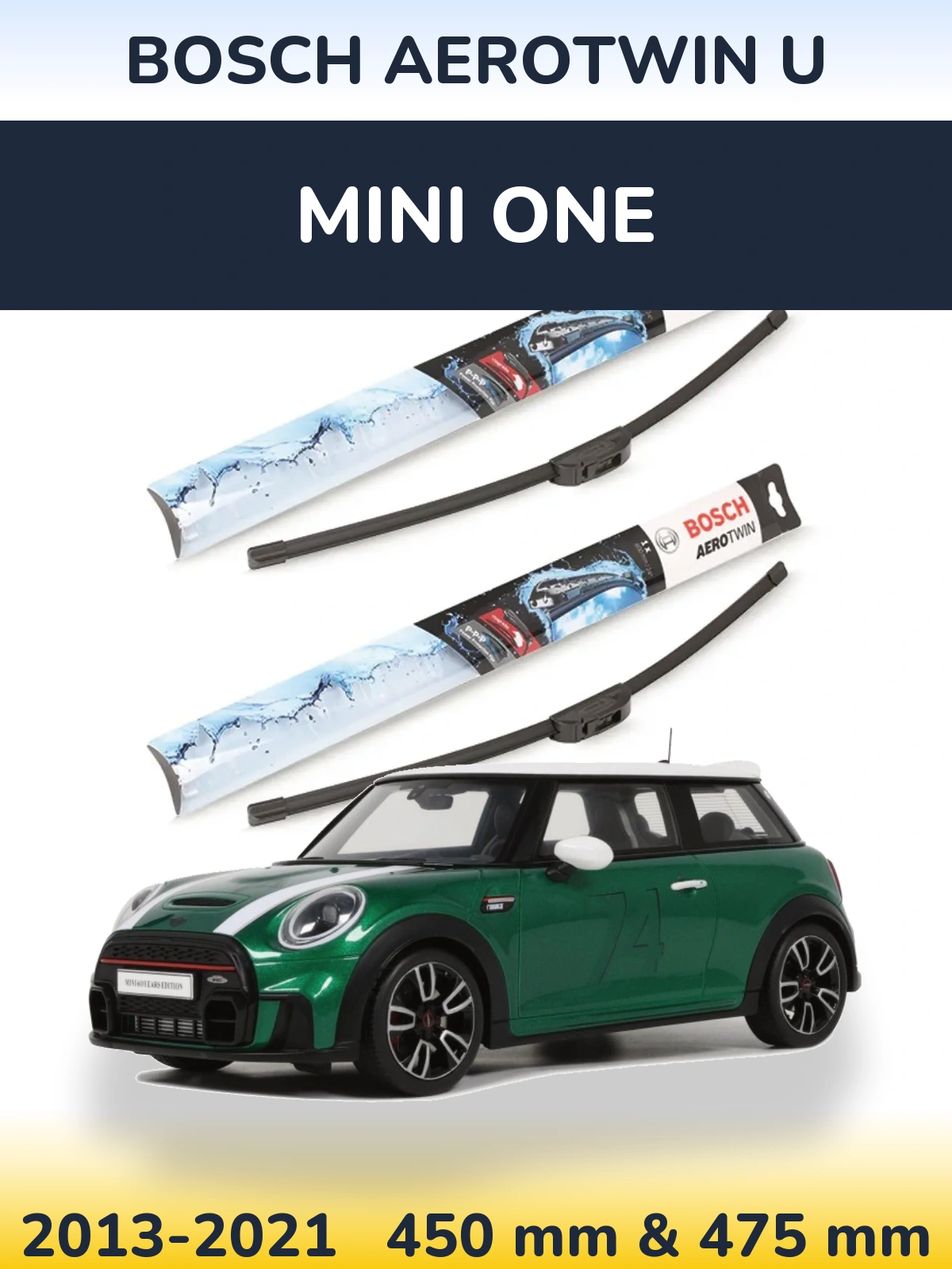 Komplet przednich wycieraczek BOSCH AeroTwin U 450 & 475 mm do MINI One 2013-2021