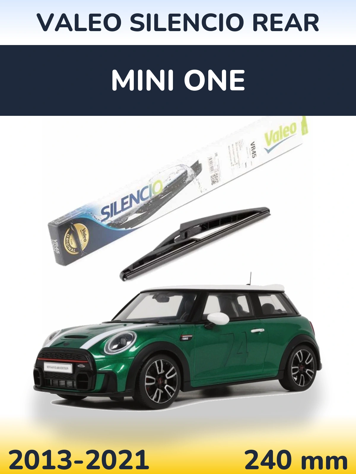 Rear wiper blade Valeo Silencio Rear 240 mm for MINI One 2013-2021