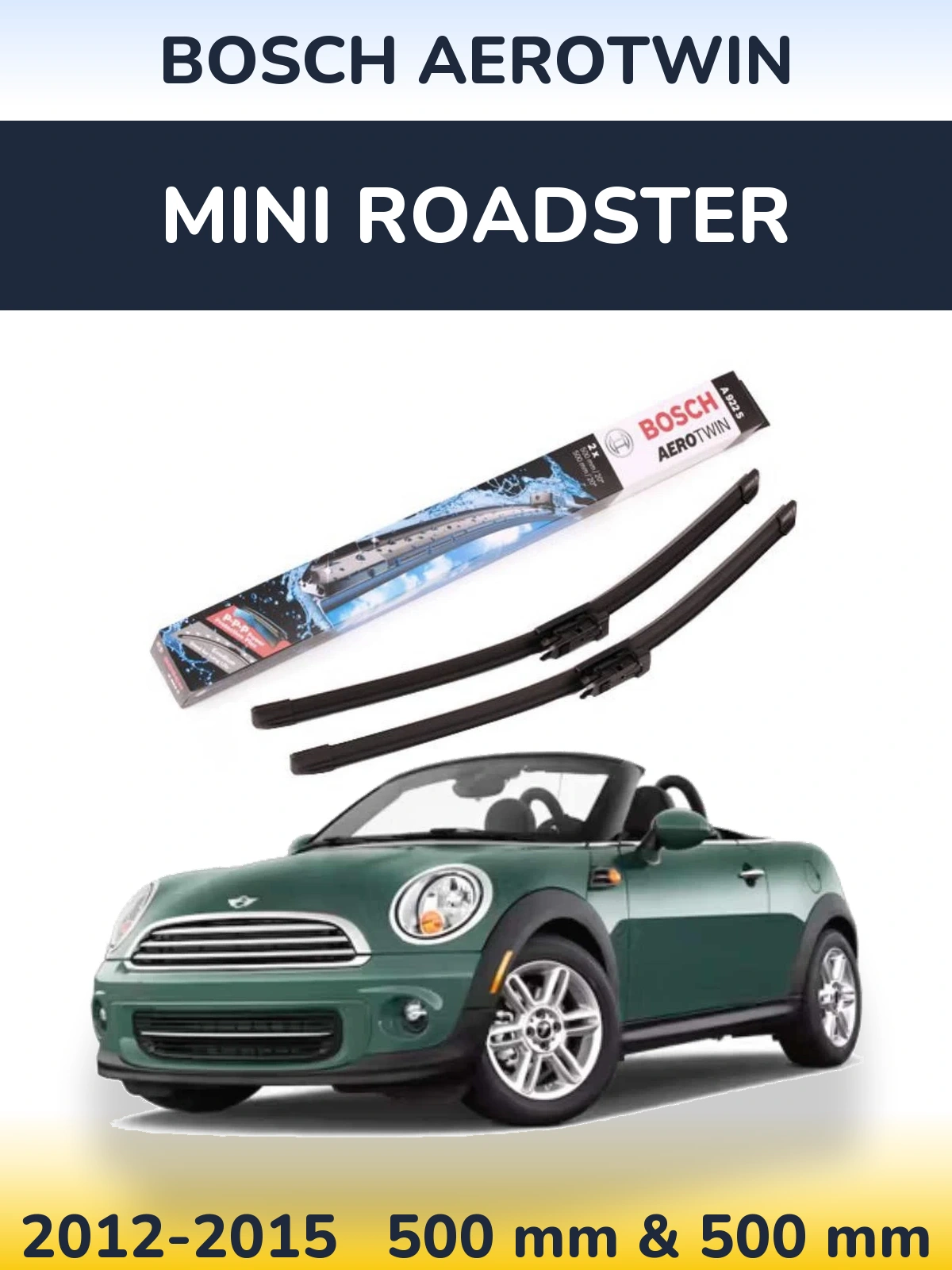 Комплект передних дворников BOSCH AeroTwin 500 & 500 мм для MINI Roadster 2012-2015