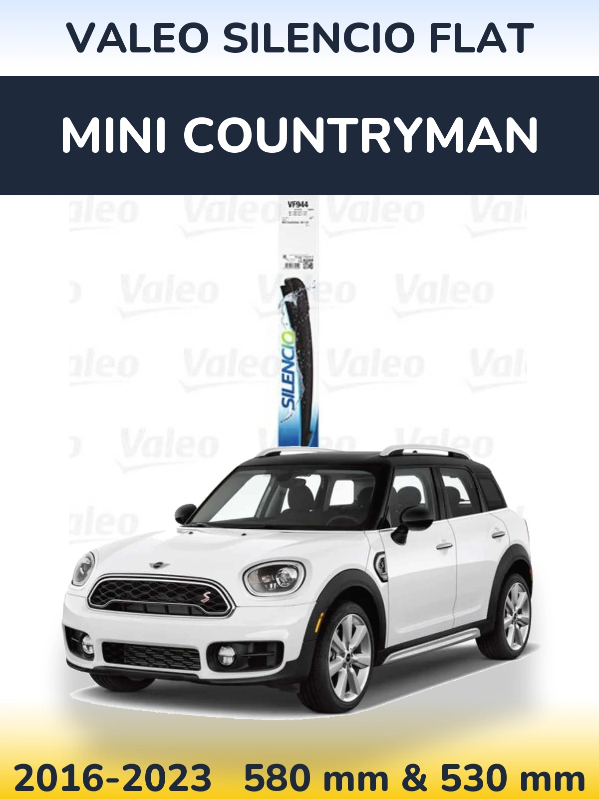 Komplet przednich wycieraczek Valeo Silencio Flat 580 & 530 mm do MINI Countryman 2016-2023