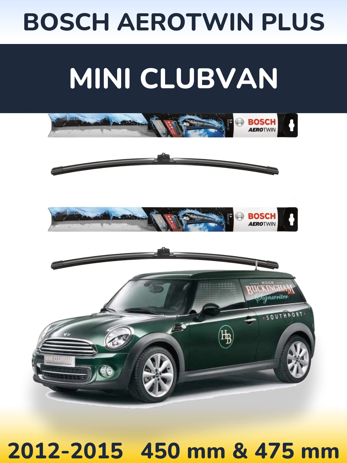 Комплект передних дворников BOSCH AeroTwin Plus 450 & 475 мм для MINI Clubvan 2012-2015