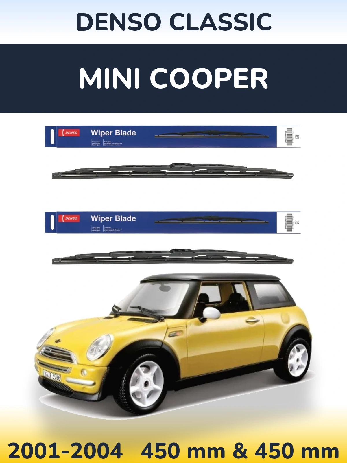 Комплект передних дворников Denso Classic 450 & 450 мм для MINI Cooper 2001-2004
