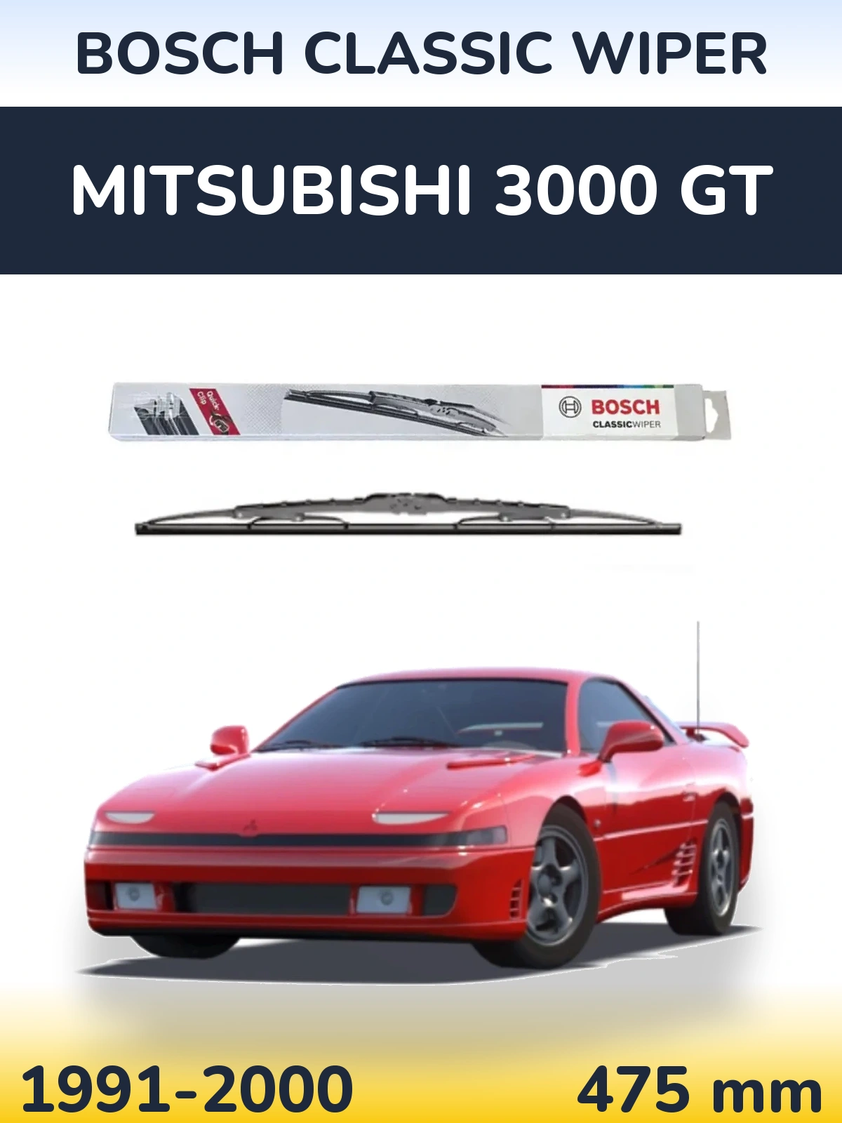 Tylna wycieraczka BOSCH Classic Wiper 475 mm do Mitsubishi 3000 GT 1991-2000