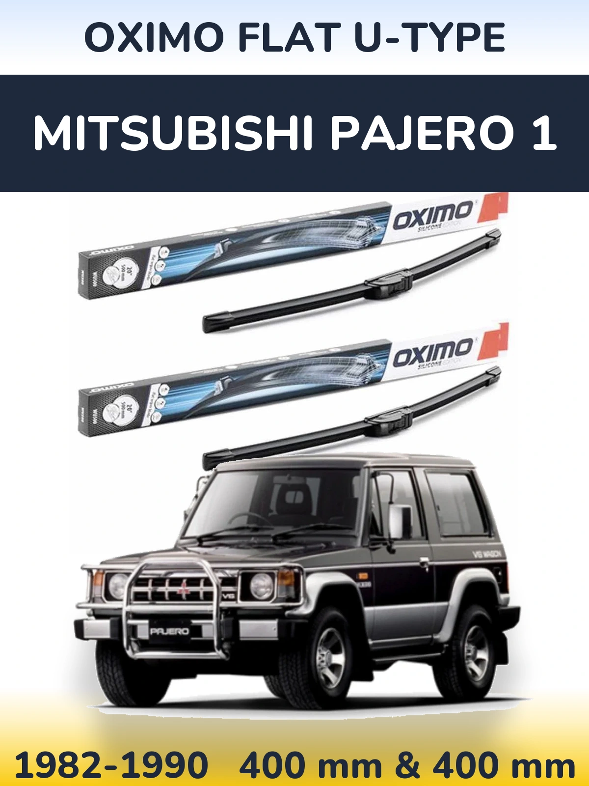 Komplet przednich wycieraczek Oximo Flat U-type 400 & 400 mm do Mitsubishi Pajero 1 1982-1990