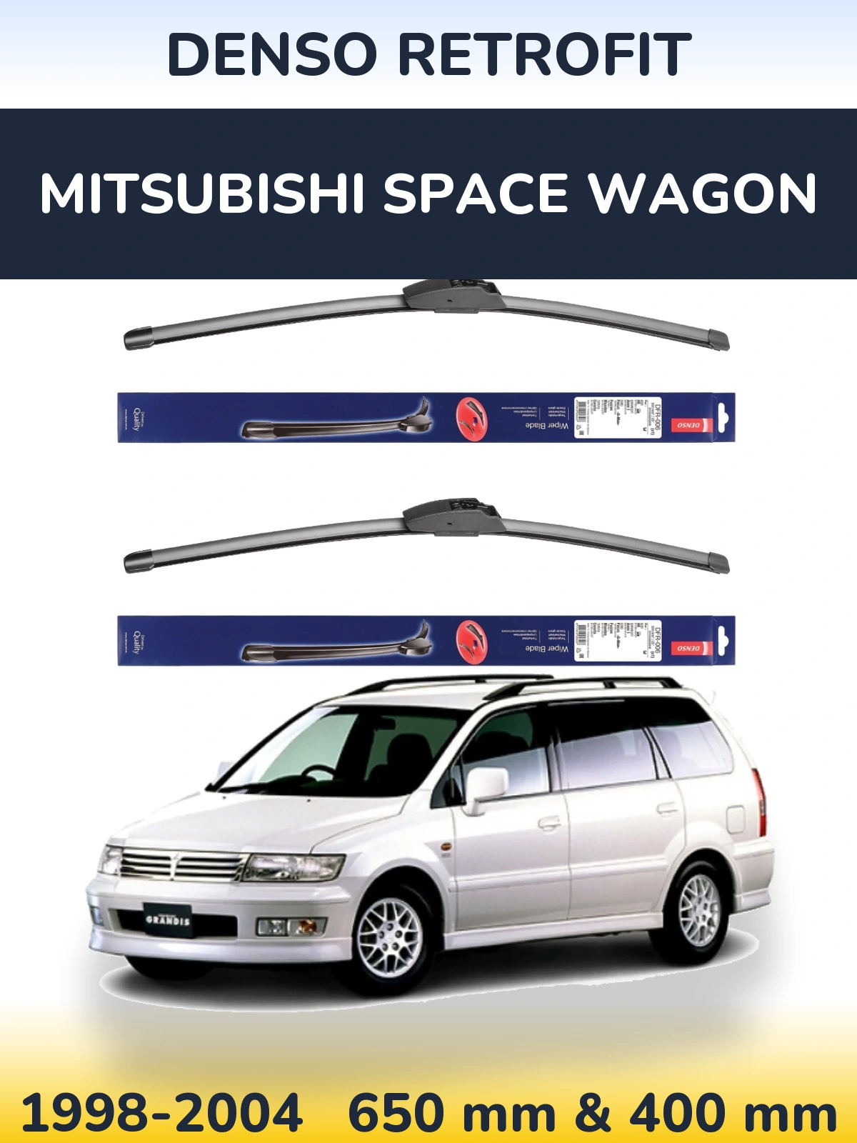 Комплект передних дворников Denso Retrofit 650 & 400 мм для Mitsubishi Space Wagon 1998-2004