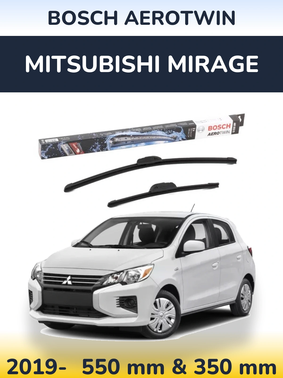 Komplet przednich wycieraczek BOSCH AeroTwin 550 & 350 mm do Mitsubishi Mirage 2019-2026