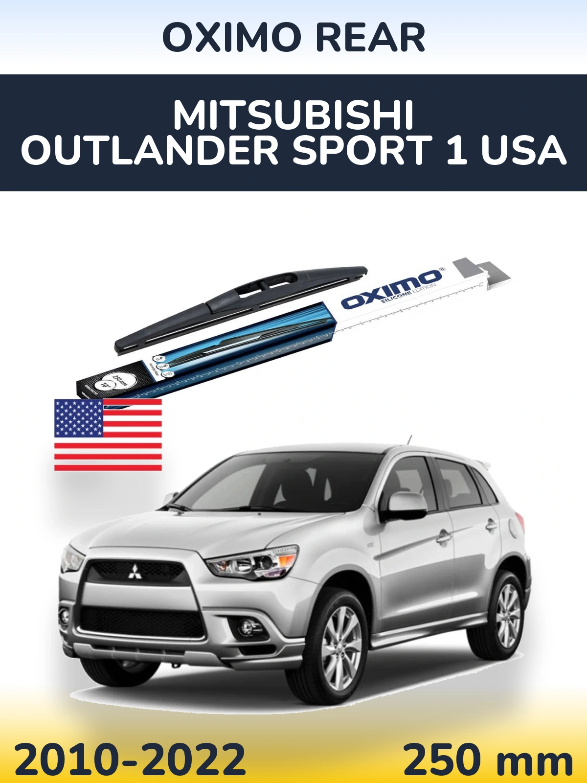 Rear wiper blade Oximo Rear 250 mm for Mitsubishi Outlander Sport 1 USA 2010-2022