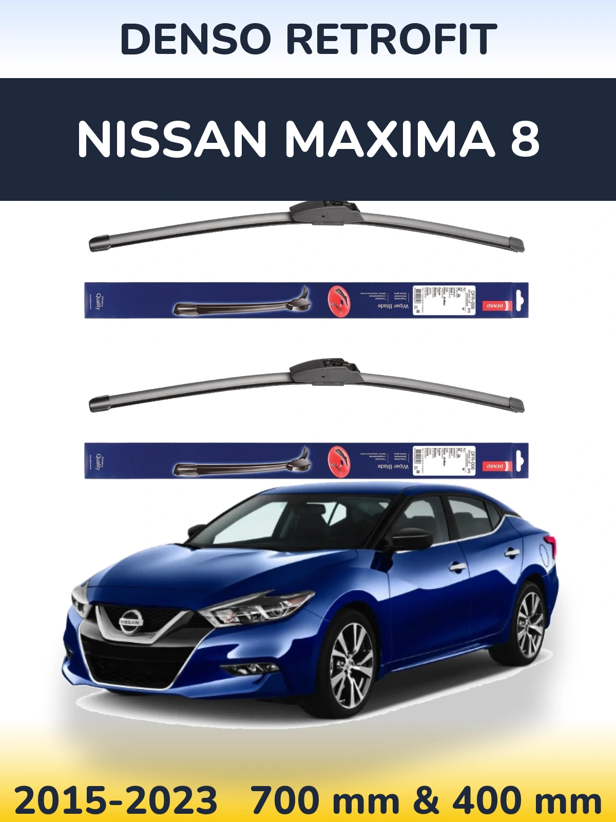 Комплект передних дворников Denso Retrofit 700 & 400 мм для Nissan Maxima 8 2015-2023