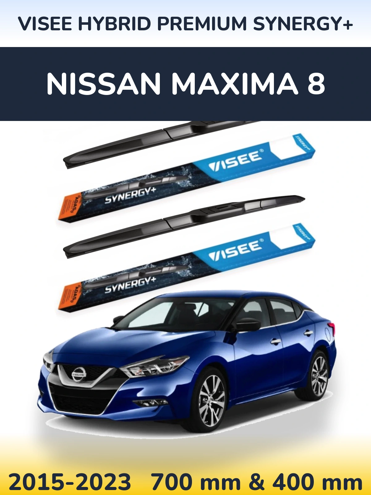 Комплект передних дворников VISEE HYBRID PREMIUM SYNERGY+ 700 & 400 мм для Nissan Maxima 8 2015-2023