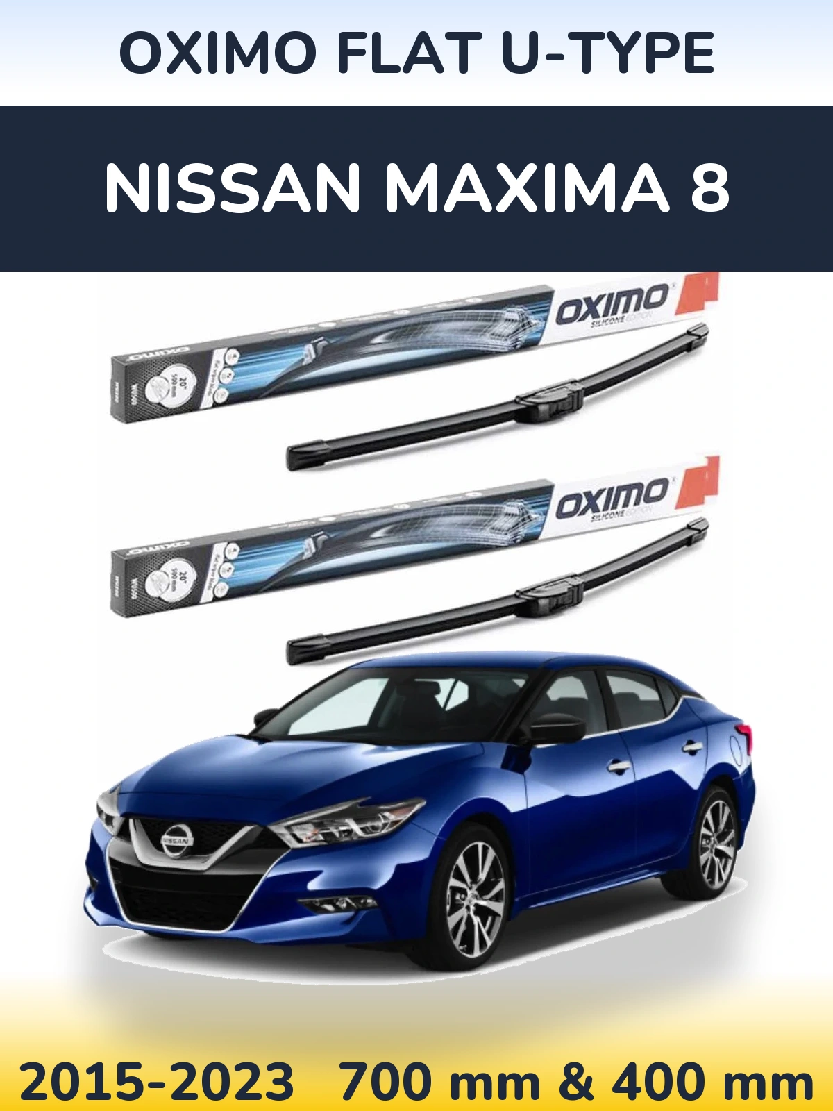 Komplet przednich wycieraczek Oximo Flat U-type 700 & 400 mm do Nissan Maxima 8 2015-2023
