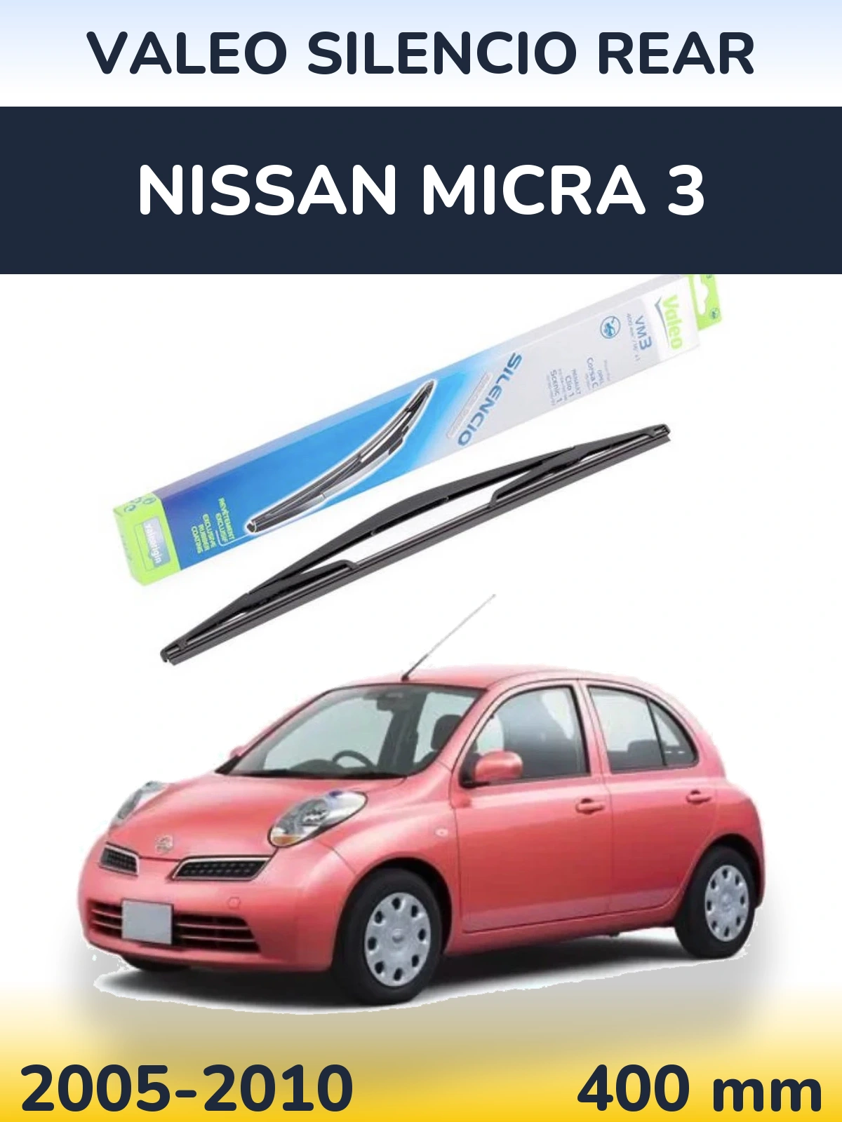 Tylna wycieraczka Valeo Silencio Rear 400 mm do Nissan Micra 3 2005-2010