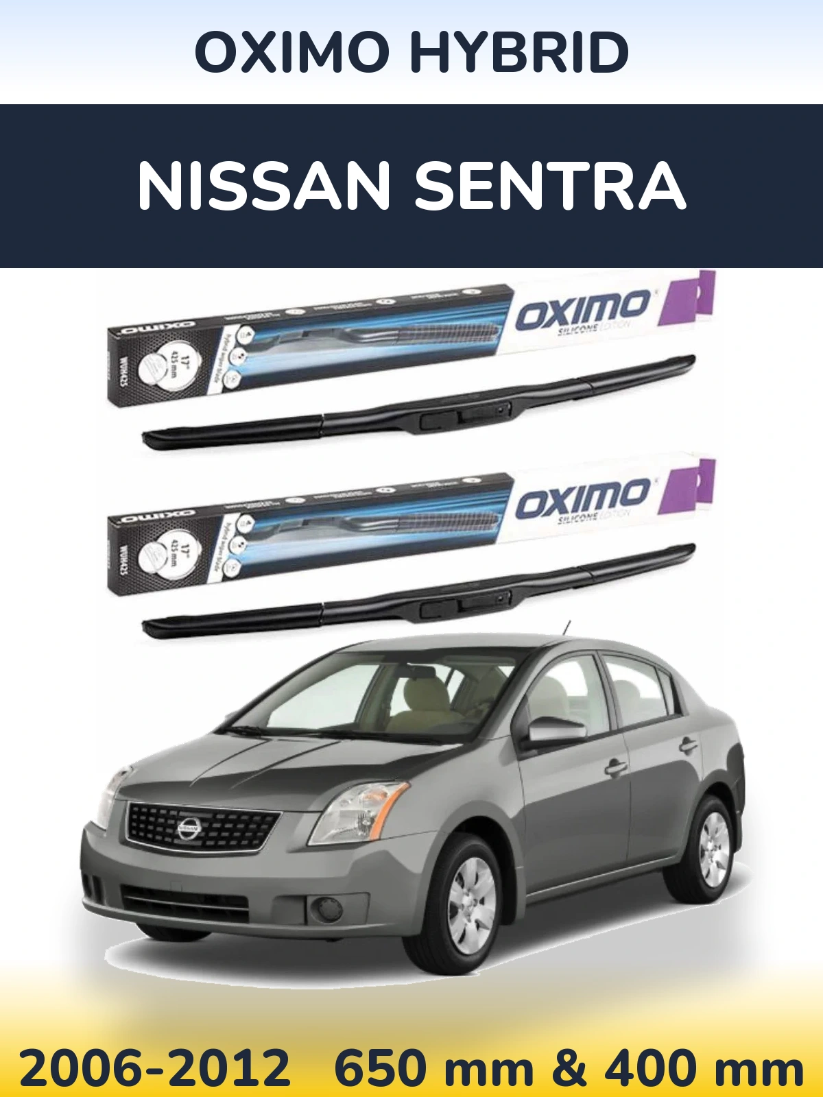 Komplet przednich wycieraczek Oximo Hybrid 650 & 400 mm do Nissan Sentra 2006-2012