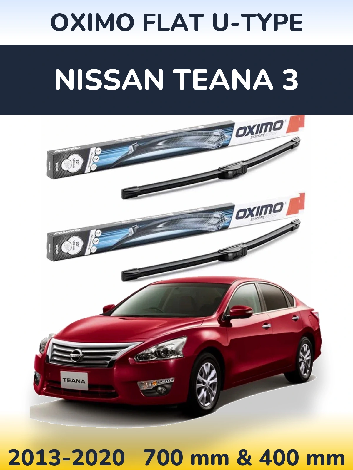 Komplet przednich wycieraczek Oximo Flat U-type 700 & 400 mm do Nissan Teana 3 2013-2020