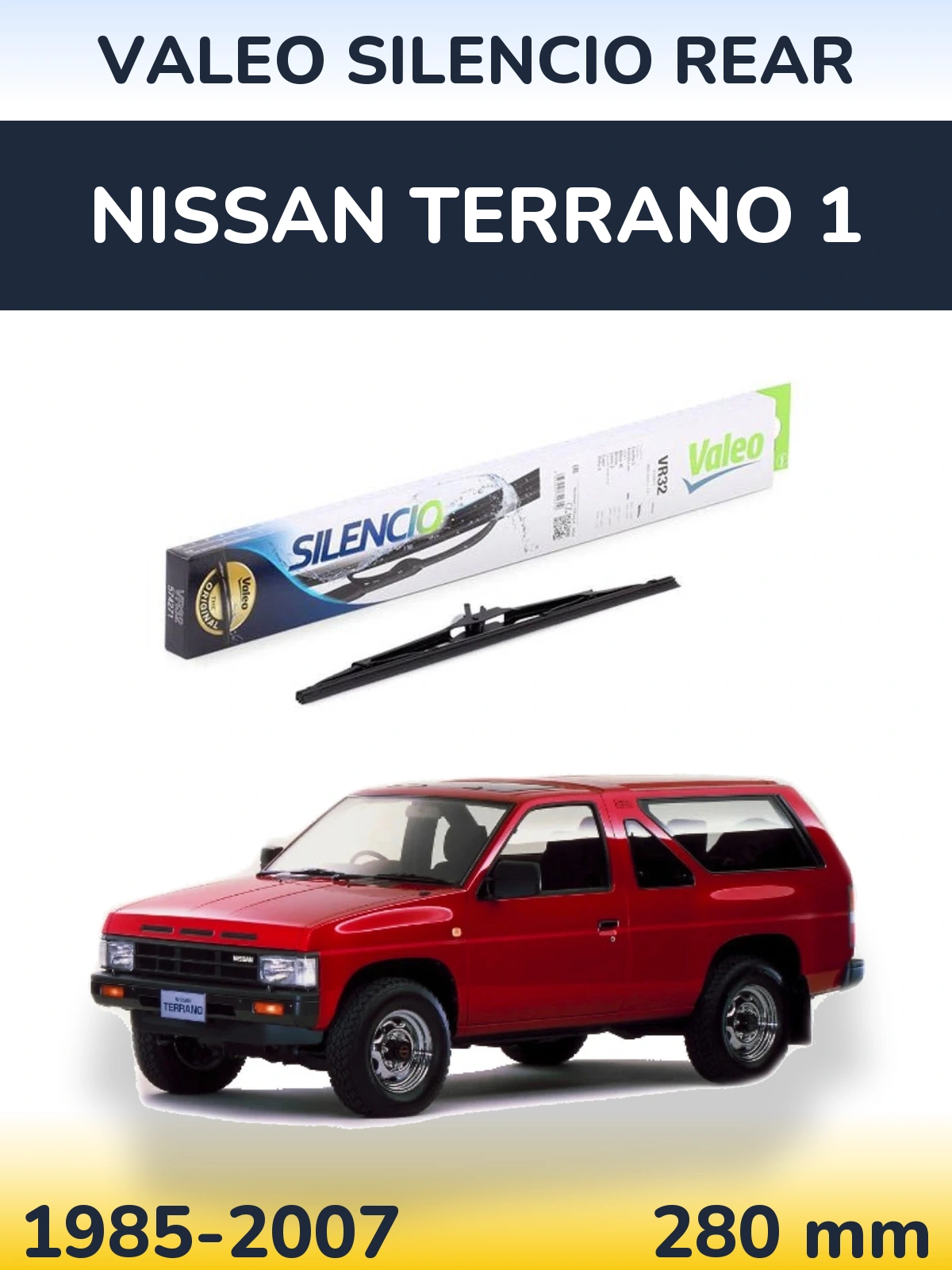 Rear wiper blade Valeo Silencio Rear 280 mm for Nissan Terrano 1 1985-2007