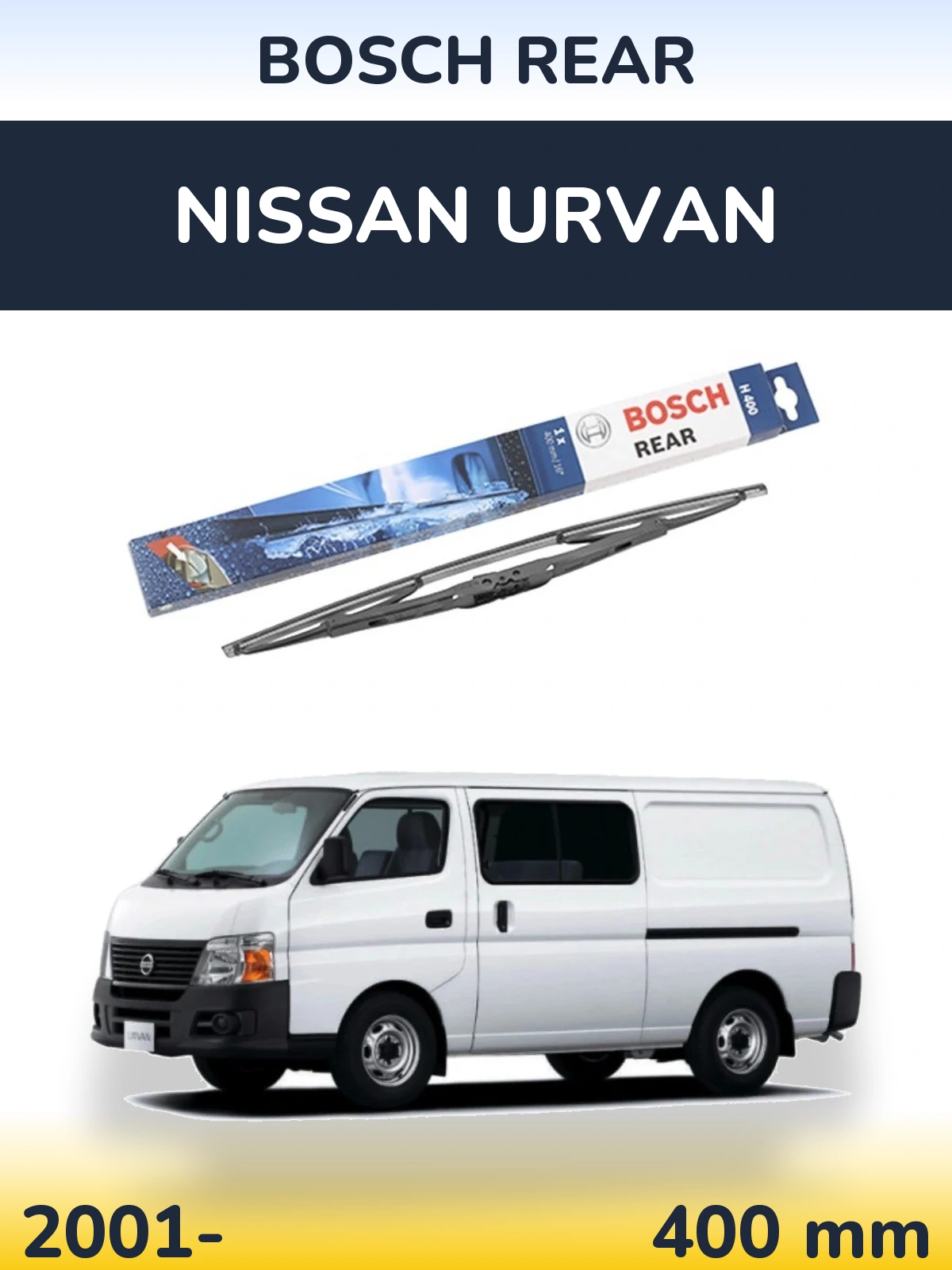 Задний дворник BOSCH Rear 400 мм для Nissan Urvan 2001-2026