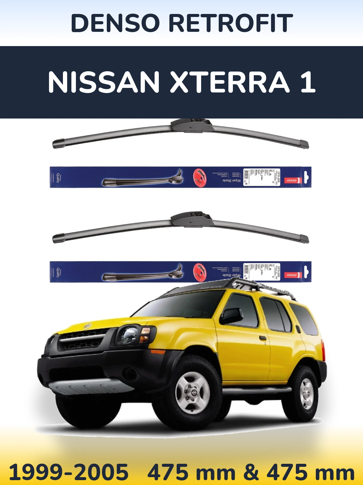 Комплект передних дворников Denso Retrofit 475 & 475 мм для Nissan Xterra 1 1999-2005