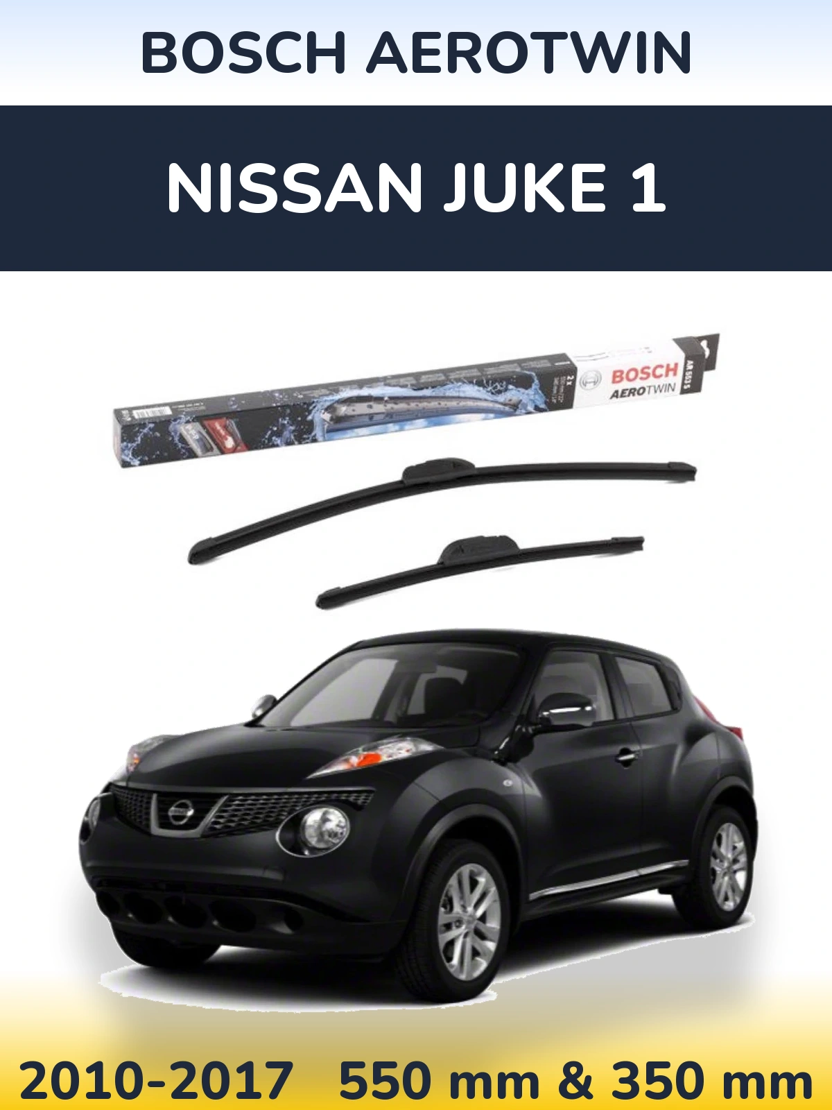 Komplet przednich wycieraczek BOSCH AeroTwin 550 & 350 mm do Nissan Juke 1 2010-2017