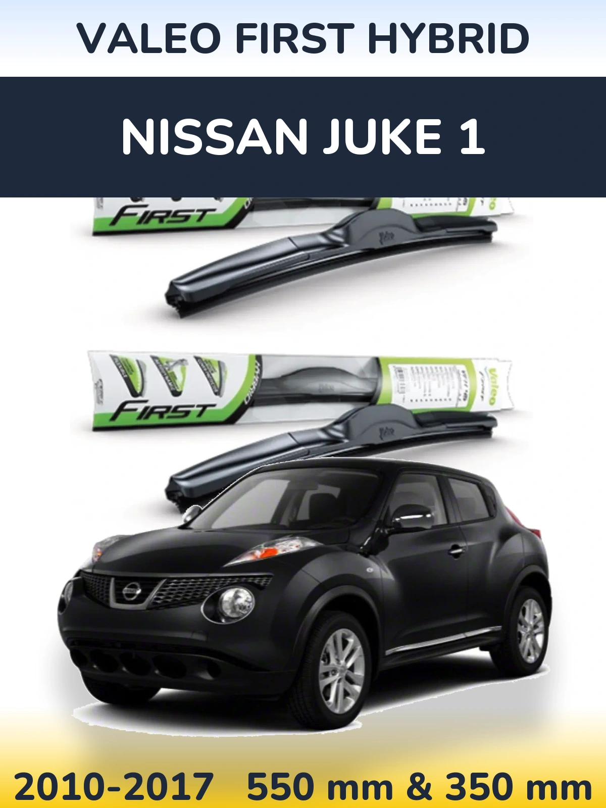 Komplet przednich wycieraczek Valeo First Hybrid 550 & 350 mm do Nissan Juke 1 2010-2017