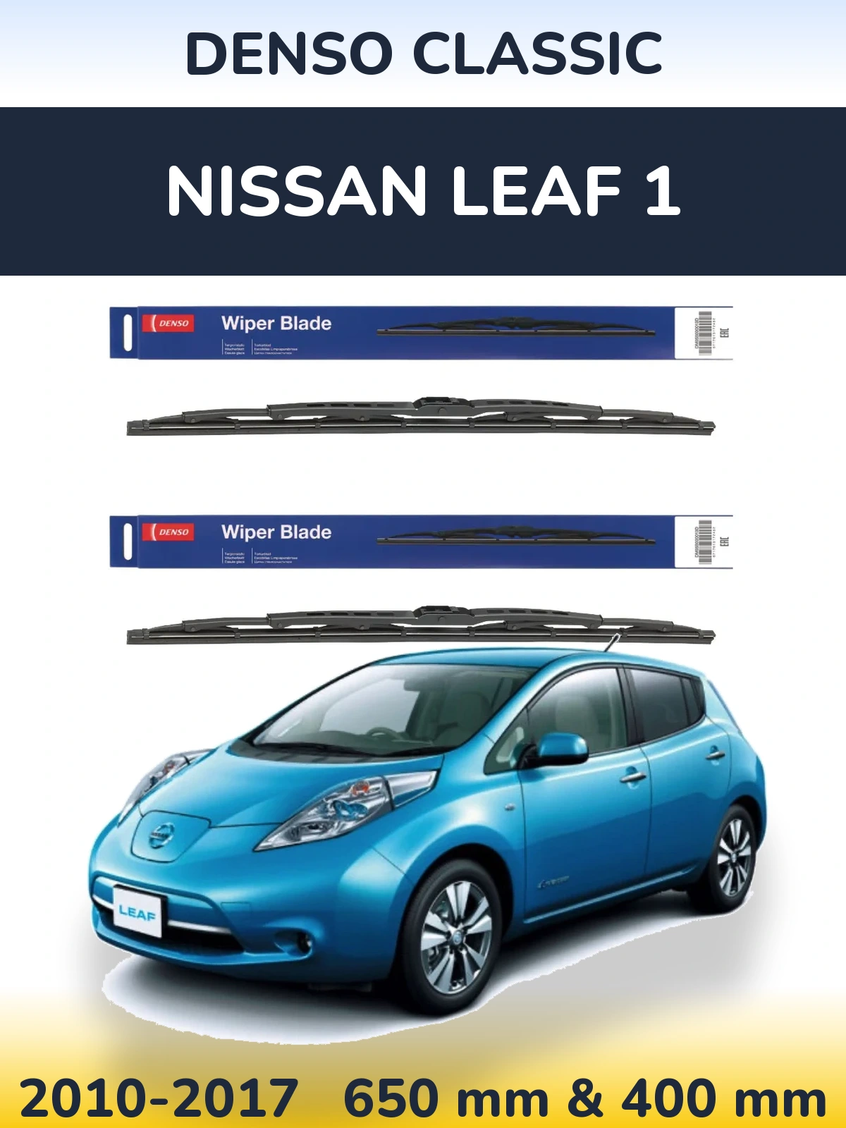 Komplet przednich wycieraczek Denso Classic 650 & 400 mm do Nissan Leaf 1 2010-2017
